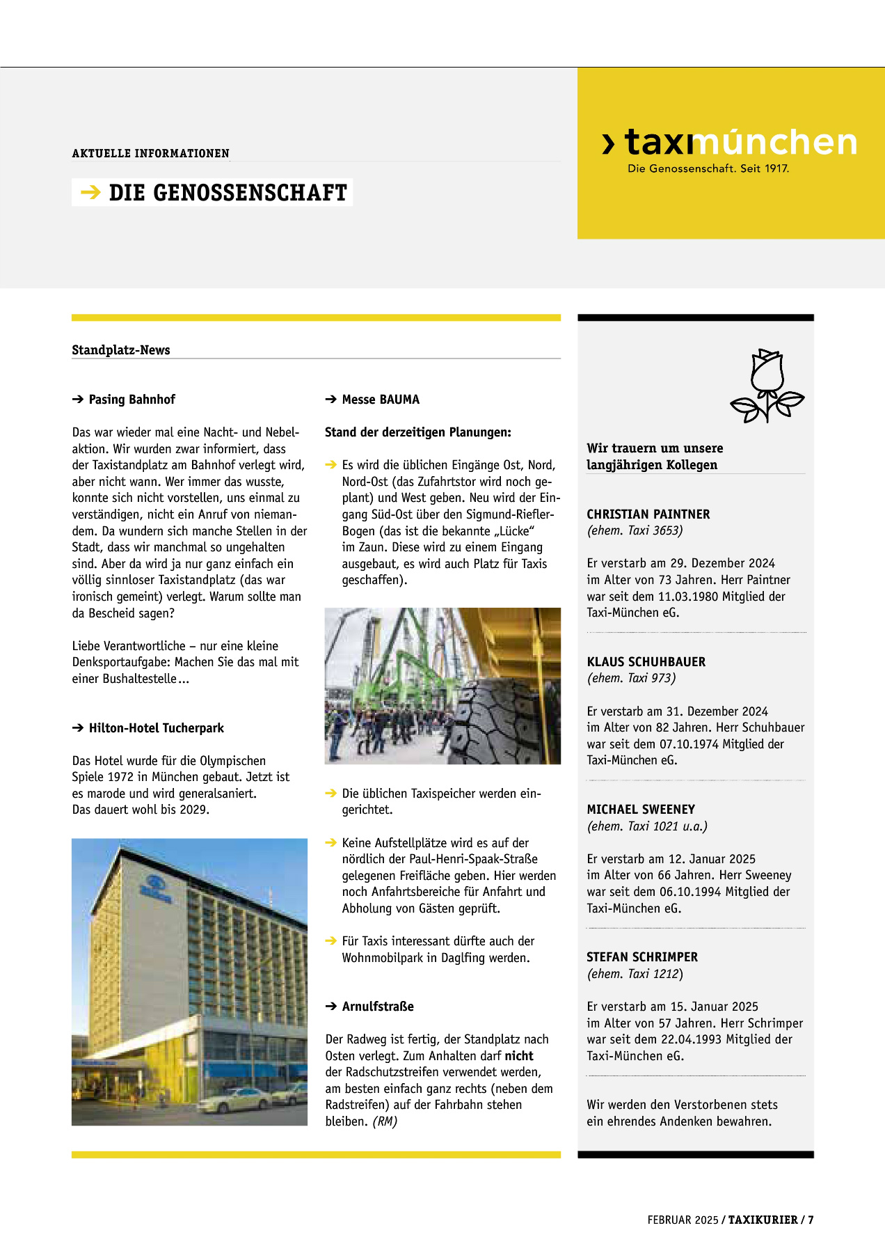 Originalseite 7 der Ausgabe Taxikurier Februar 2025
