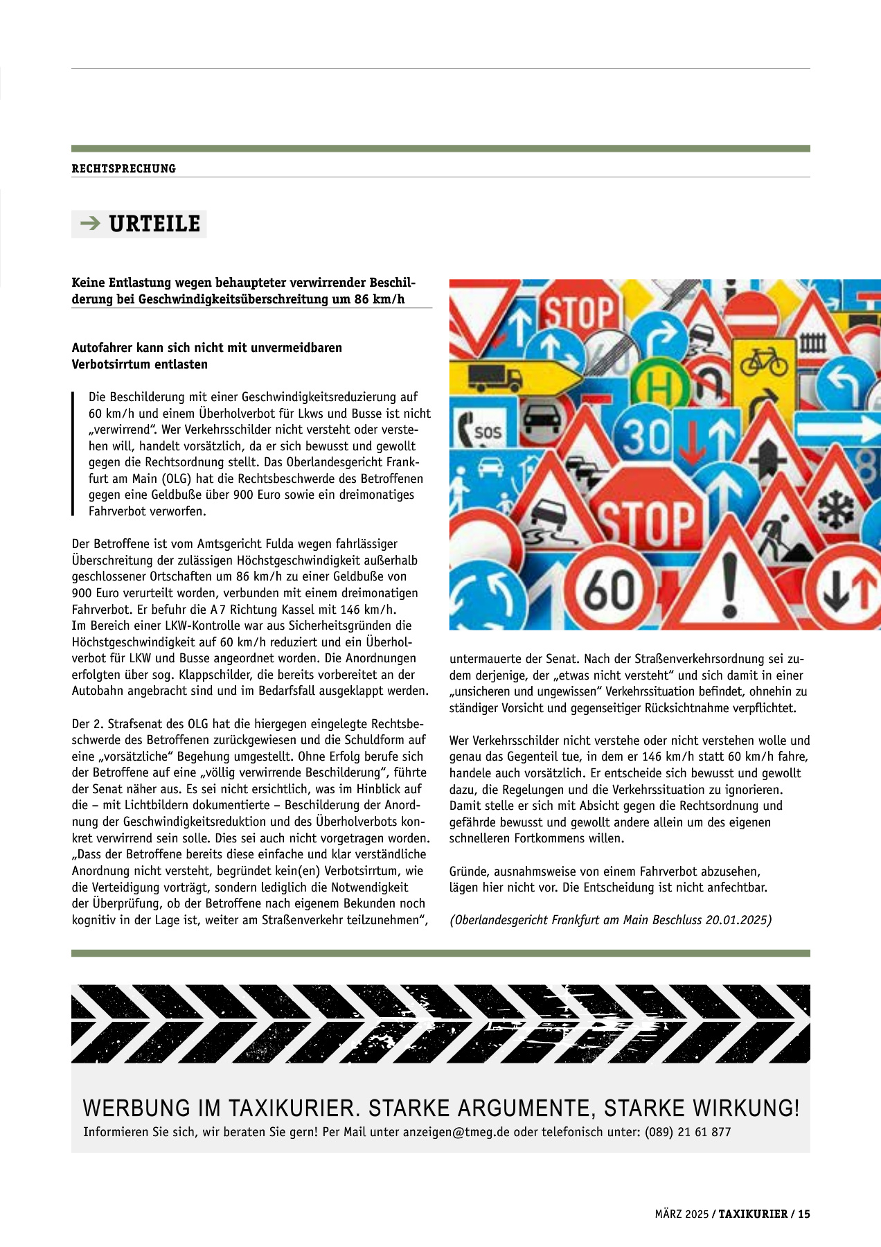 Originalseite 15 der Ausgabe Taxikurier März 2025