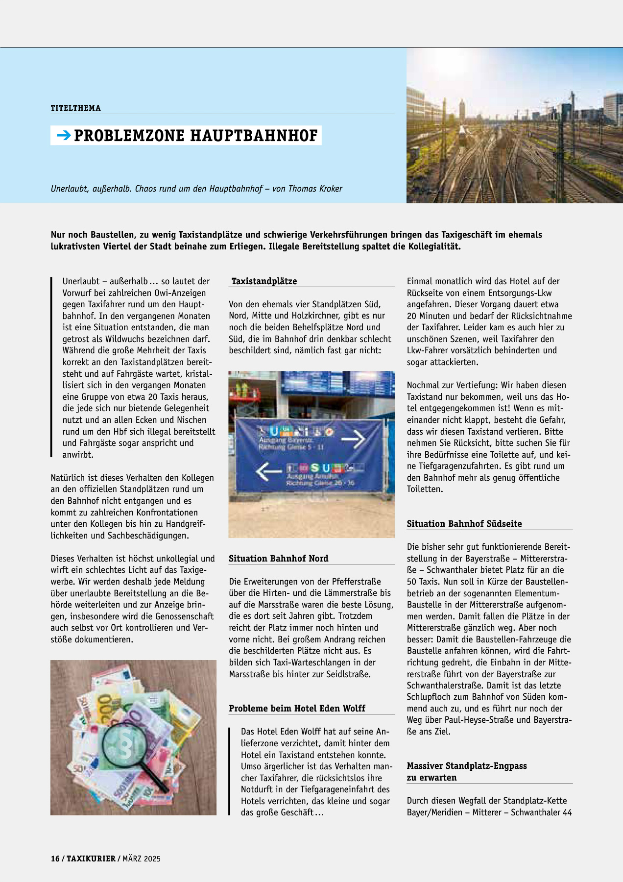 Originalseite 16 der Ausgabe Taxikurier März 2025