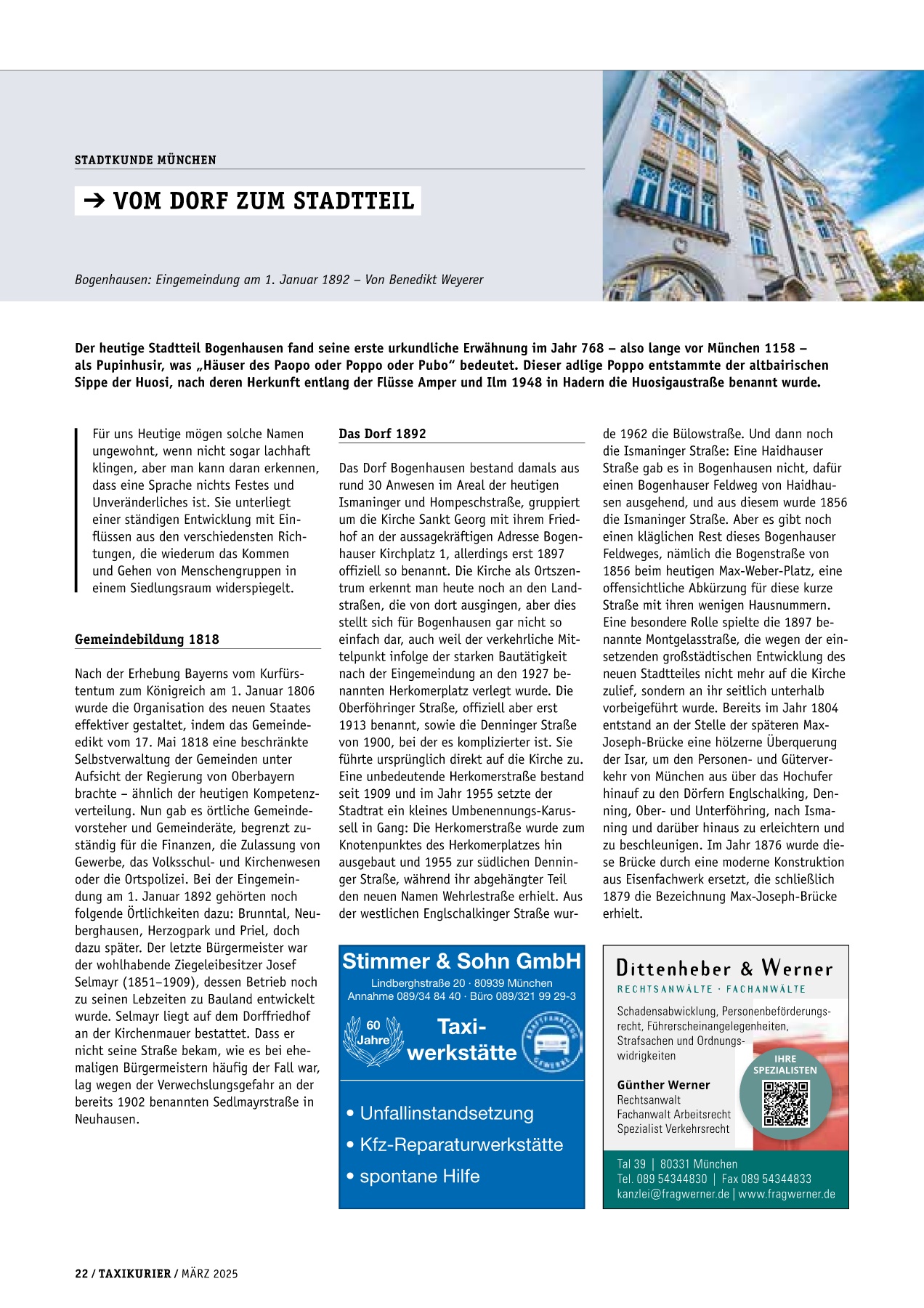 Originalseite 22 der Ausgabe Taxikurier März 2025