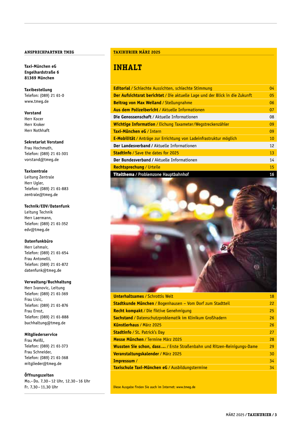 Originalseite 3 der Ausgabe Taxikurier März 2025