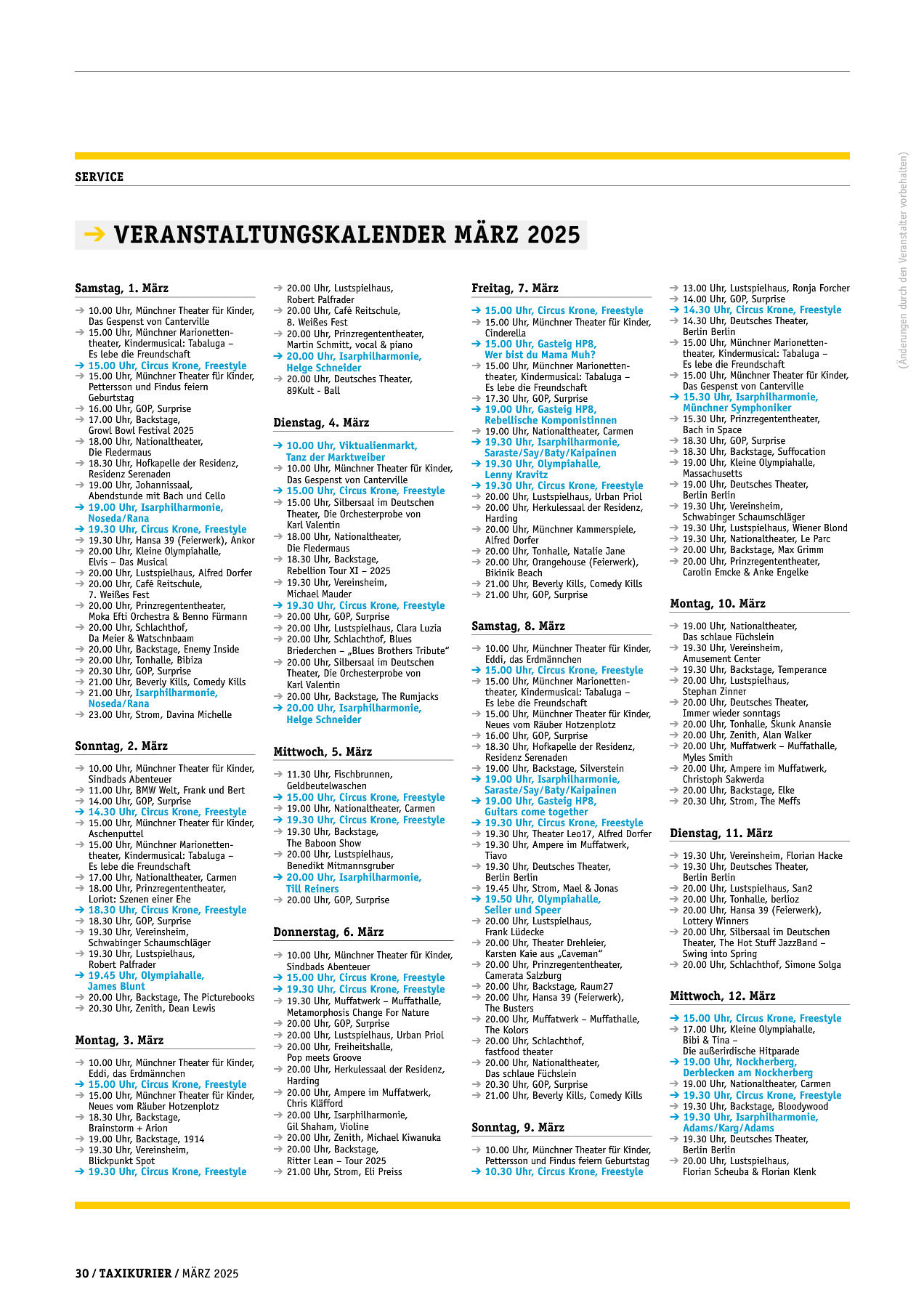 Originalseite 30 der Ausgabe Taxikurier März 2025