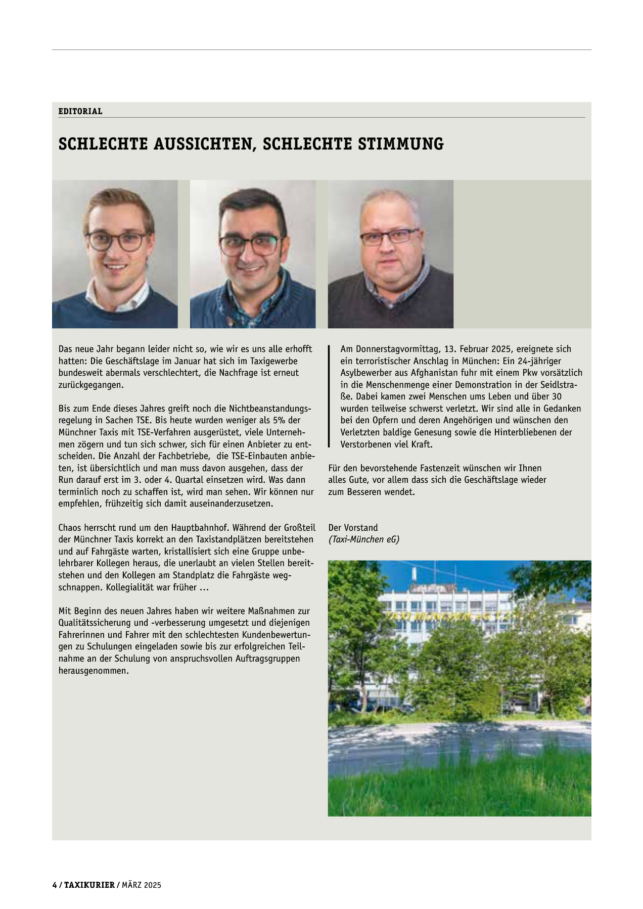 Originalseite 4 der Ausgabe Taxikurier März 2025