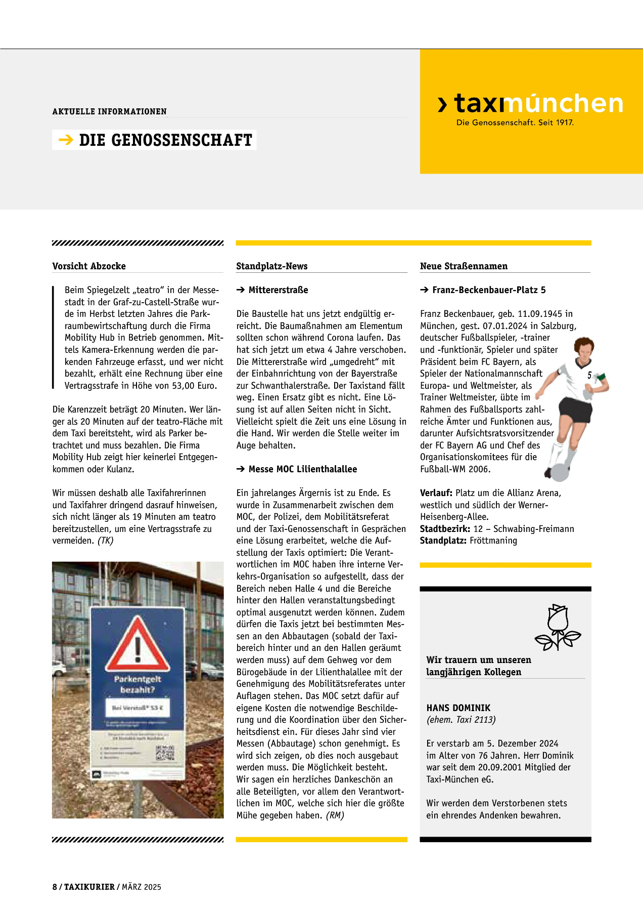 Originalseite 8 der Ausgabe Taxikurier März 2025