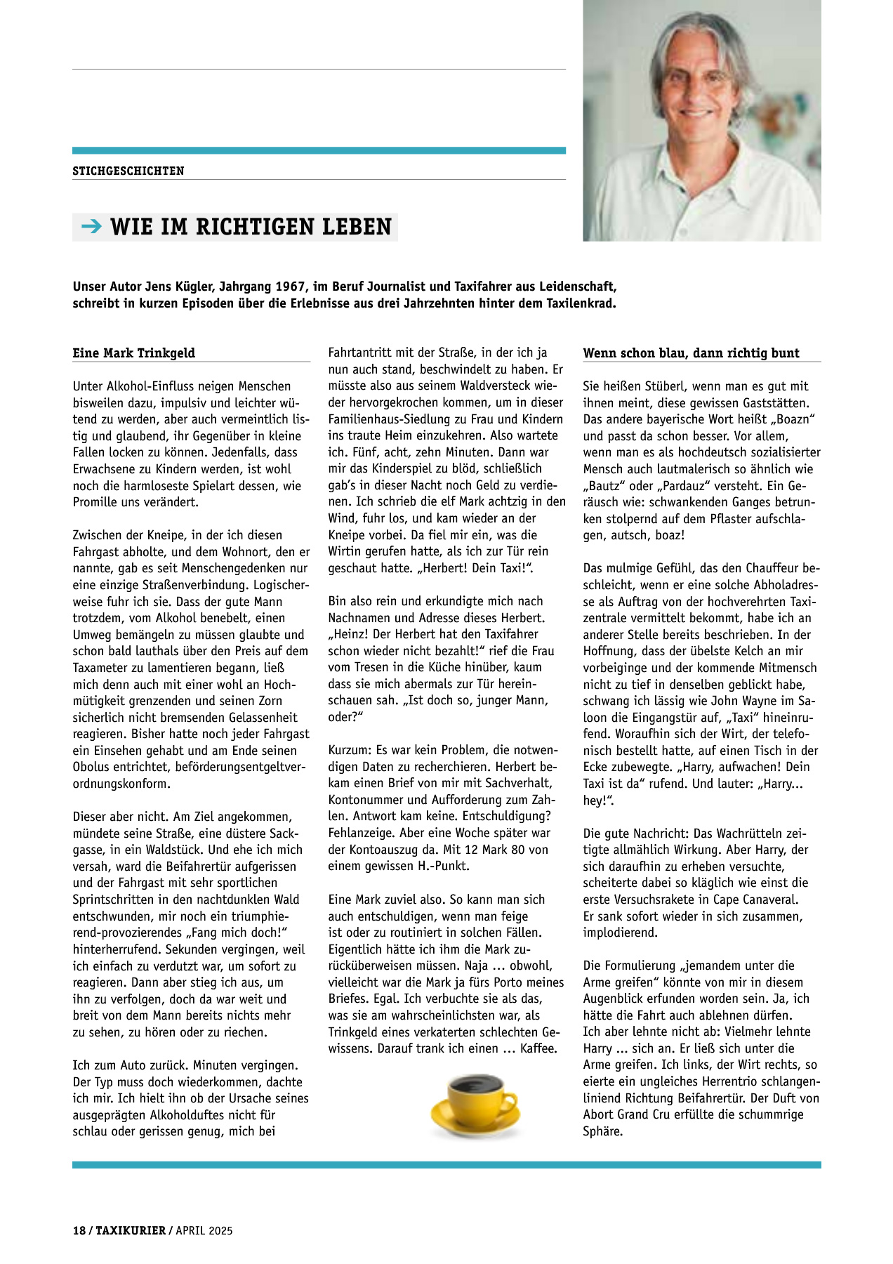 Originalseite 18 der Ausgabe Taxikurier April 2025