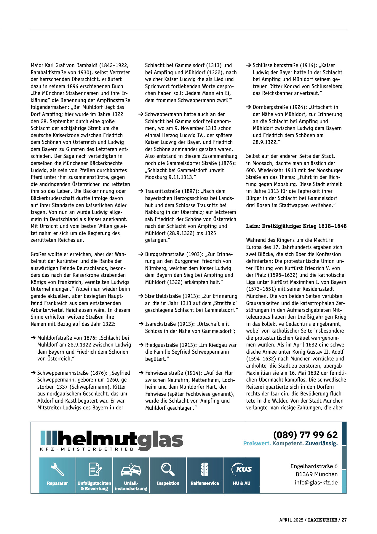Originalseite 27 der Ausgabe Taxikurier April 2025