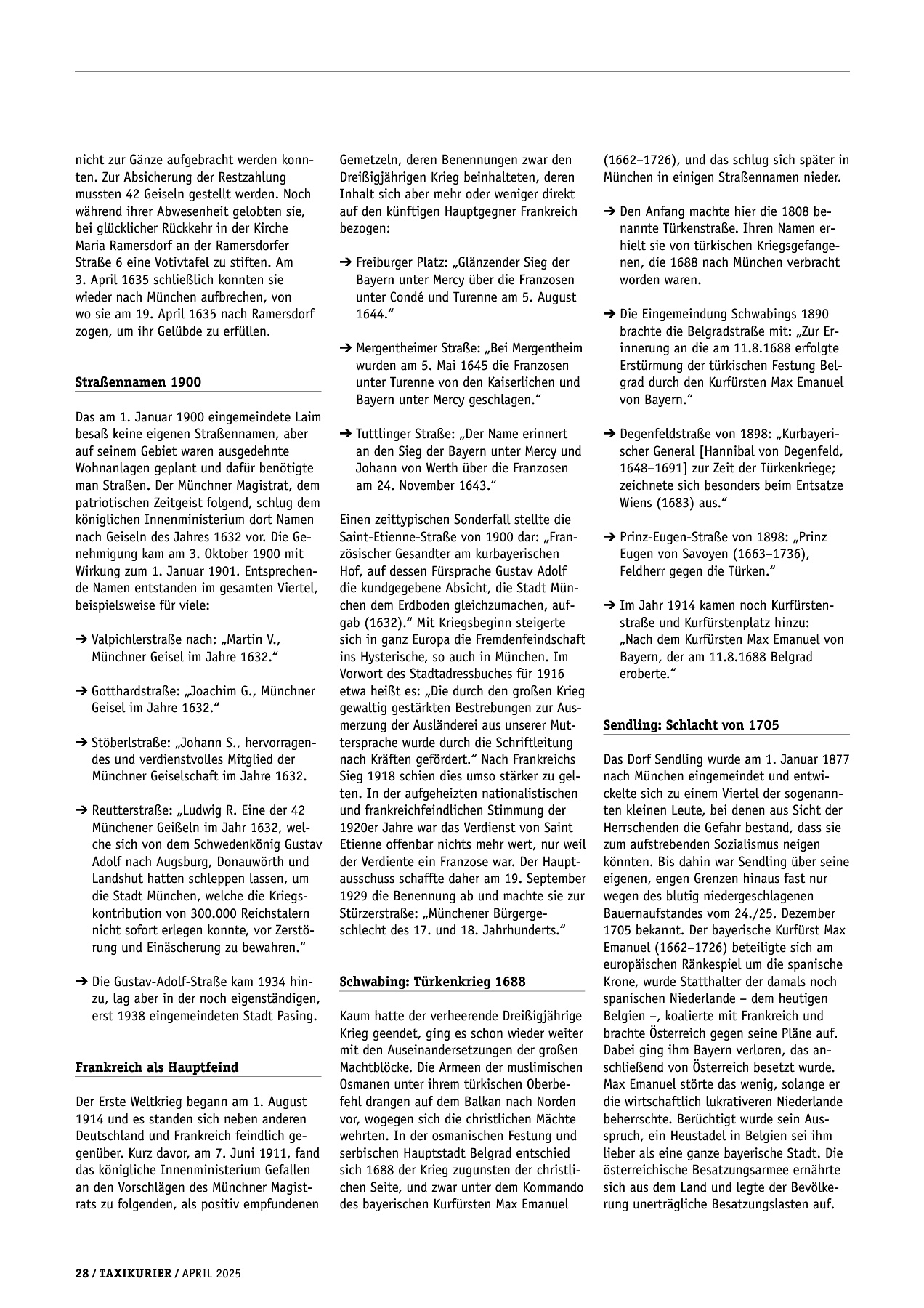 Originalseite 28 der Ausgabe Taxikurier April 2025
