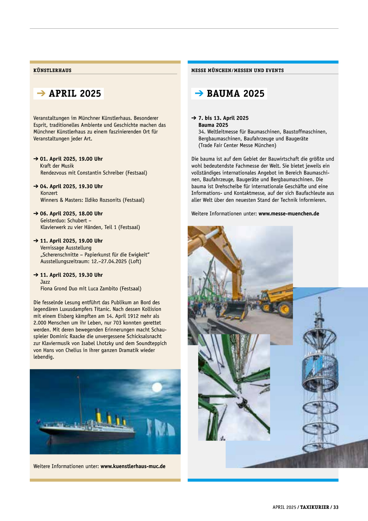 Originalseite 33 der Ausgabe Taxikurier April 2025