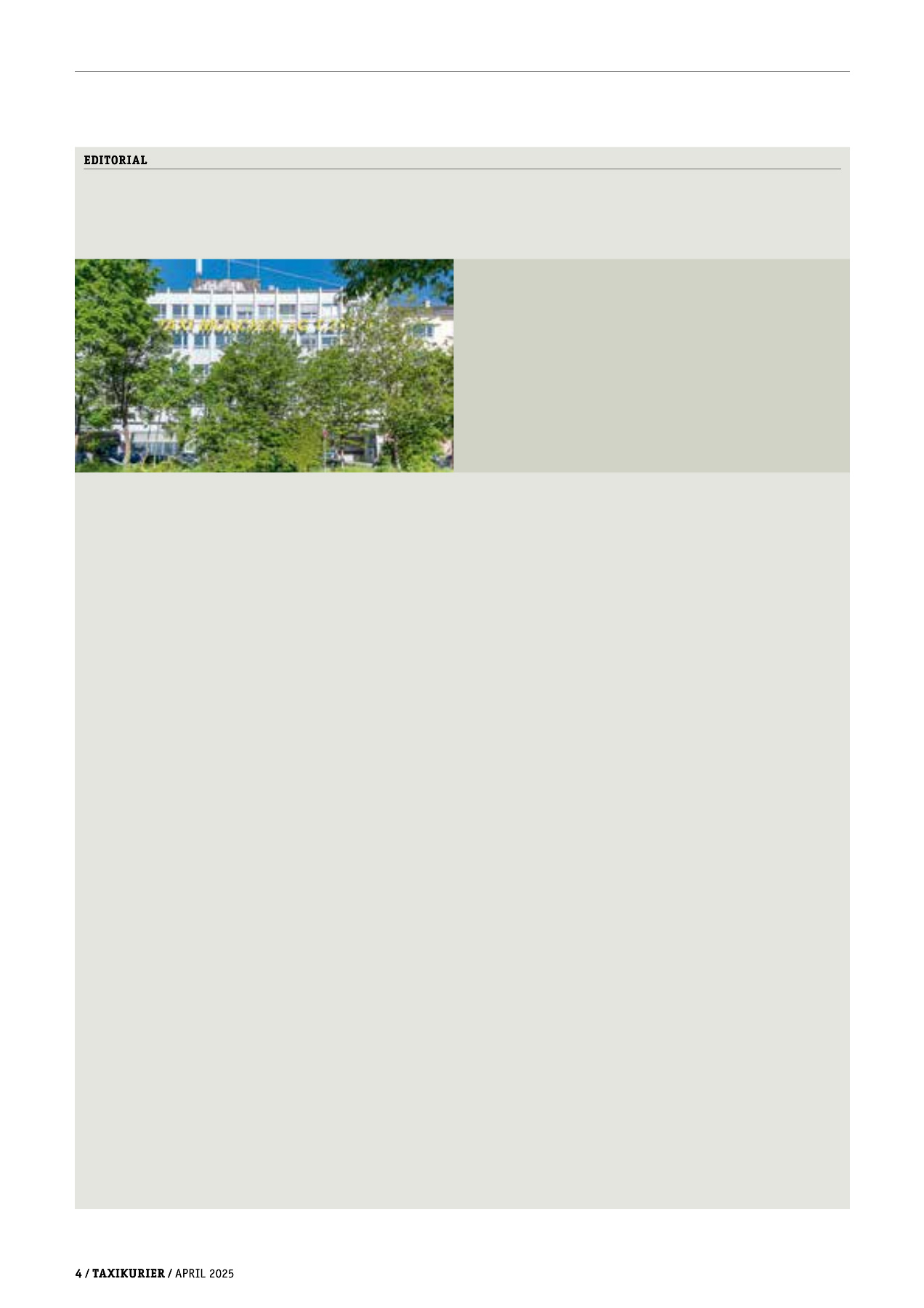 Originalseite 4 der Ausgabe Taxikurier April 2025