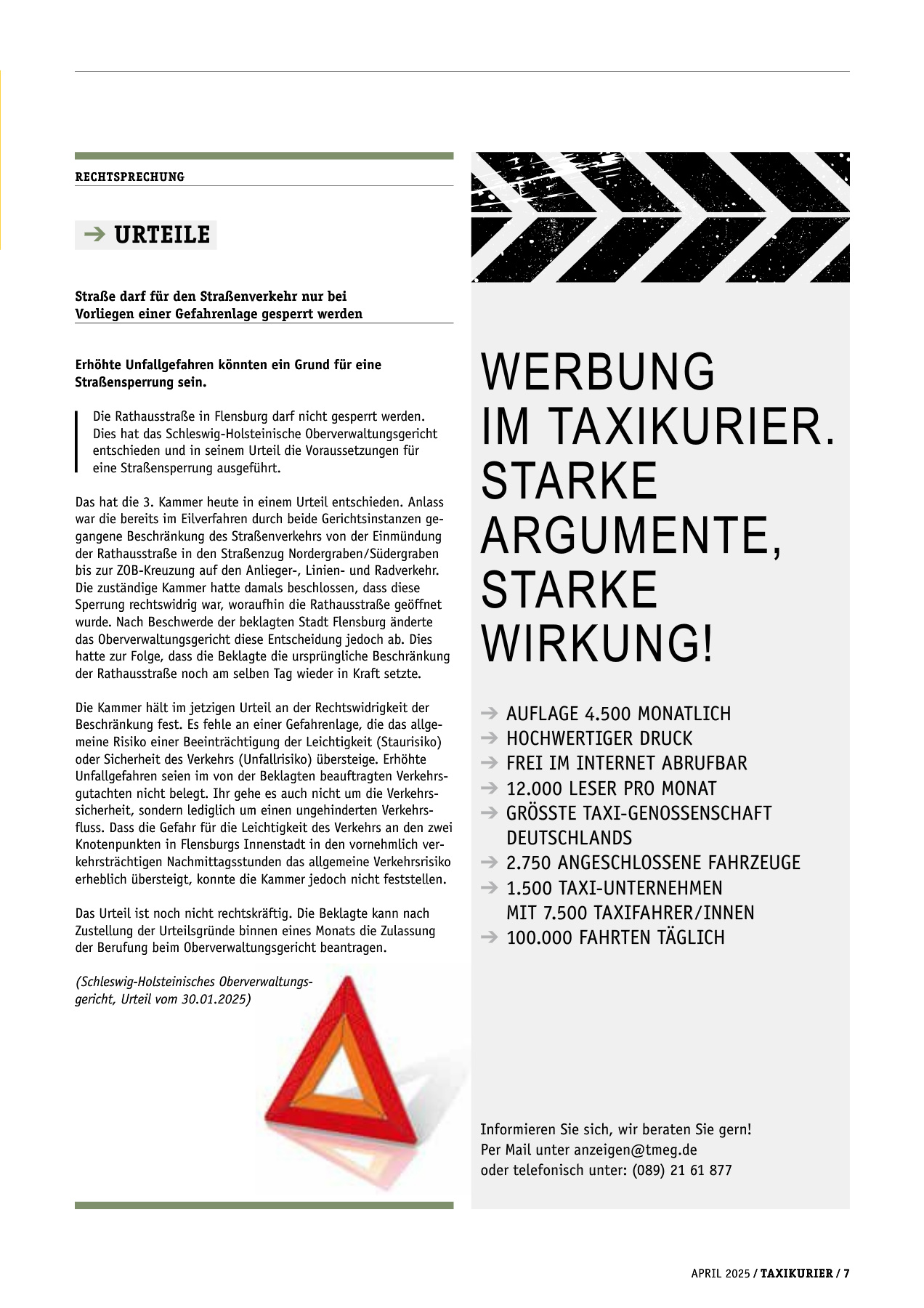 Originalseite 7 der Ausgabe Taxikurier April 2025