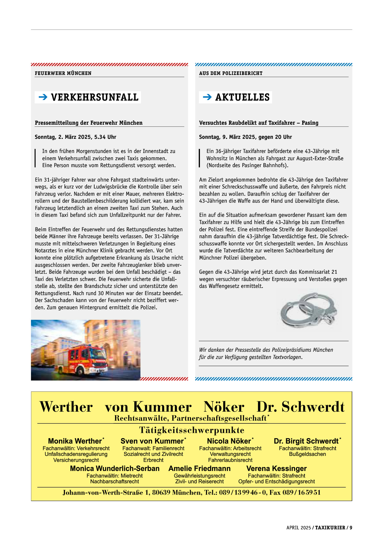 Originalseite 9 der Ausgabe Taxikurier April 2025