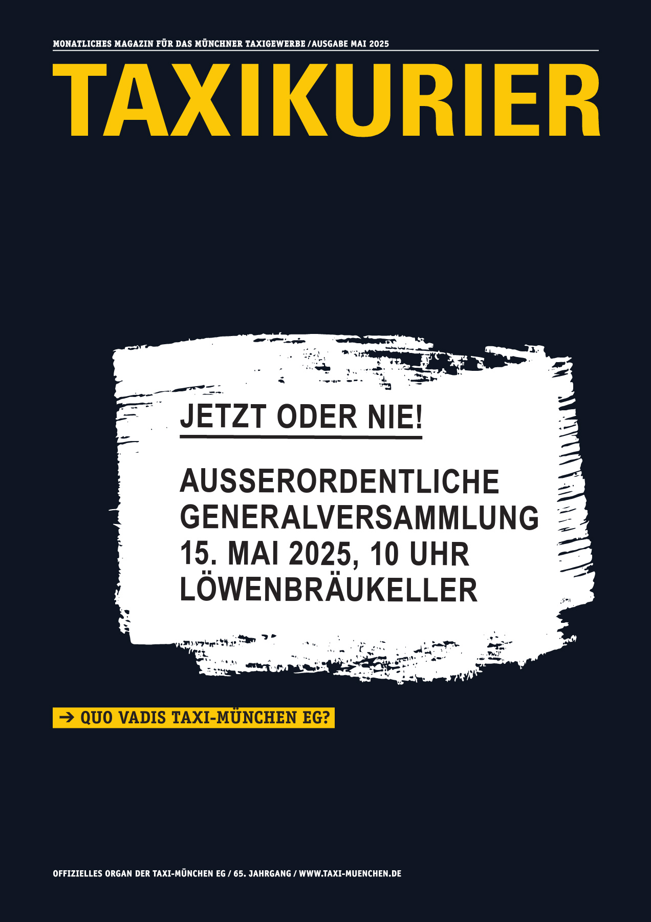 Originalseite 1 der Ausgabe Taxikurier Mai 2025