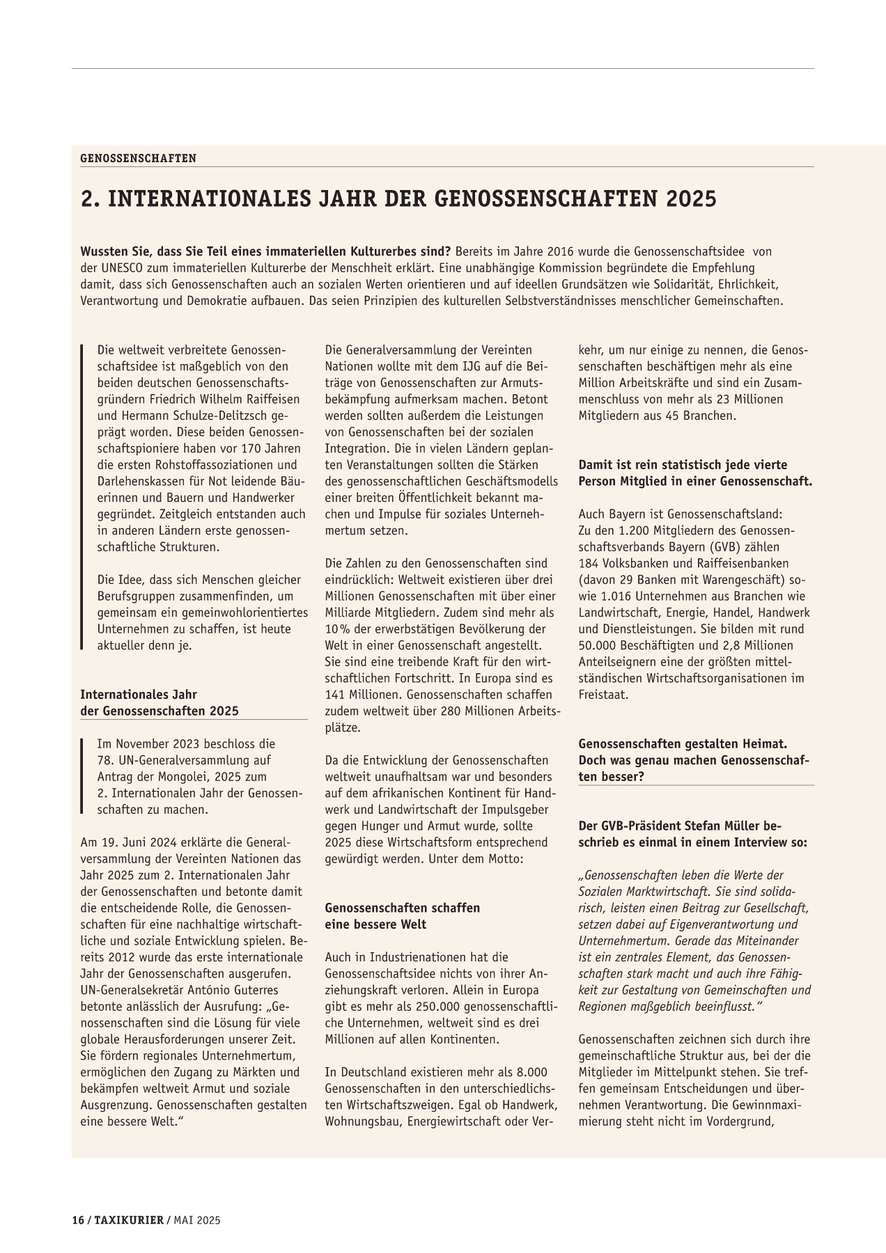 Originalseite 16 der Ausgabe Taxikurier Mai 2025