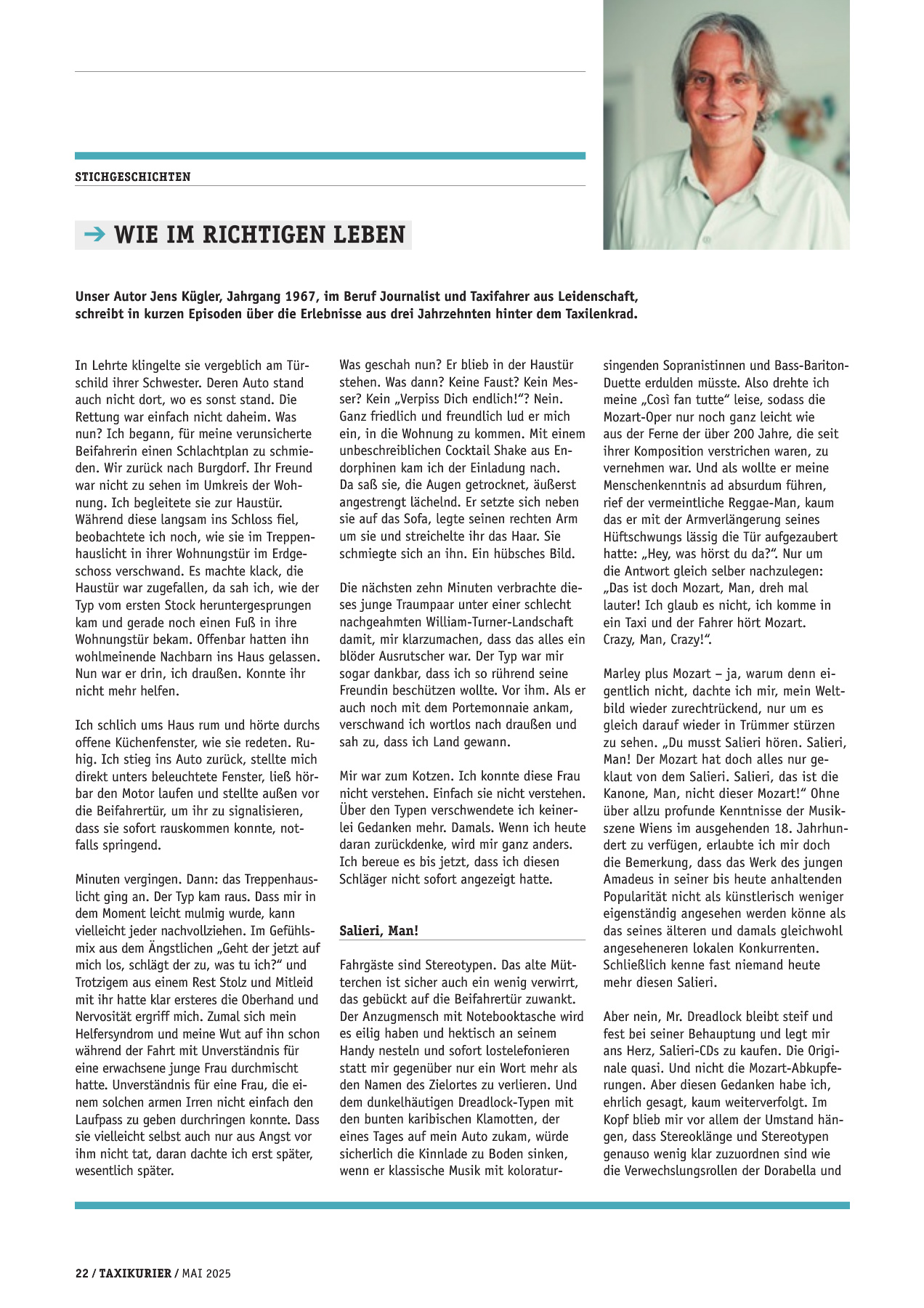 Originalseite 22 der Ausgabe Taxikurier Mai 2025