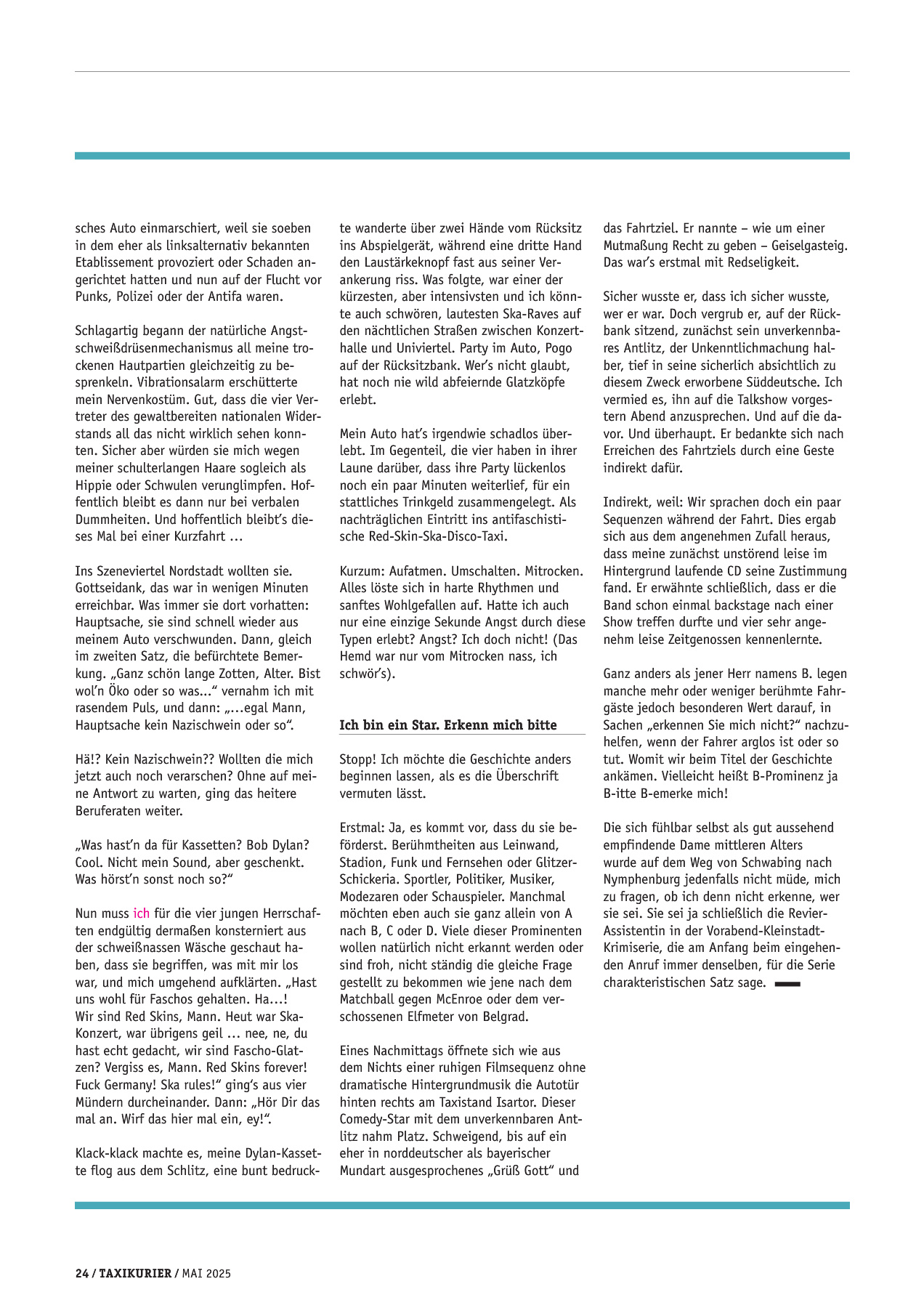 Originalseite 24 der Ausgabe Taxikurier Mai 2025