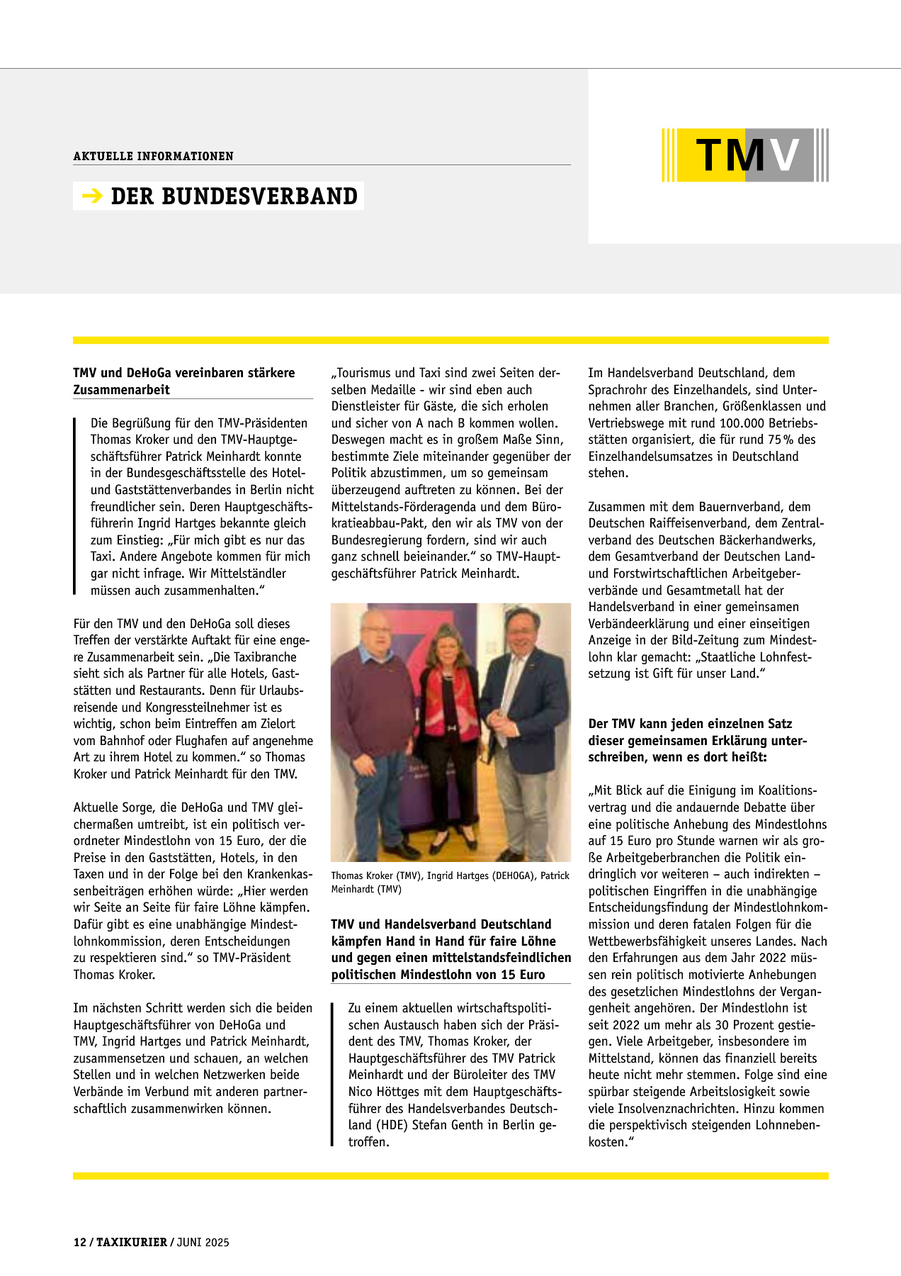 Originalseite 12 der Ausgabe Taxikurier Juni 2025