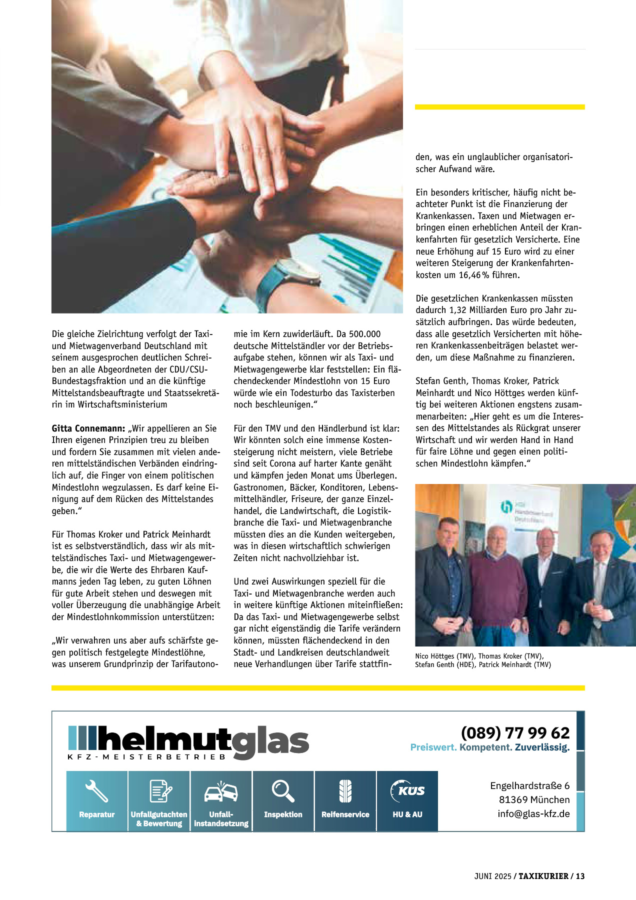 Originalseite 13 der Ausgabe Taxikurier Juni 2025