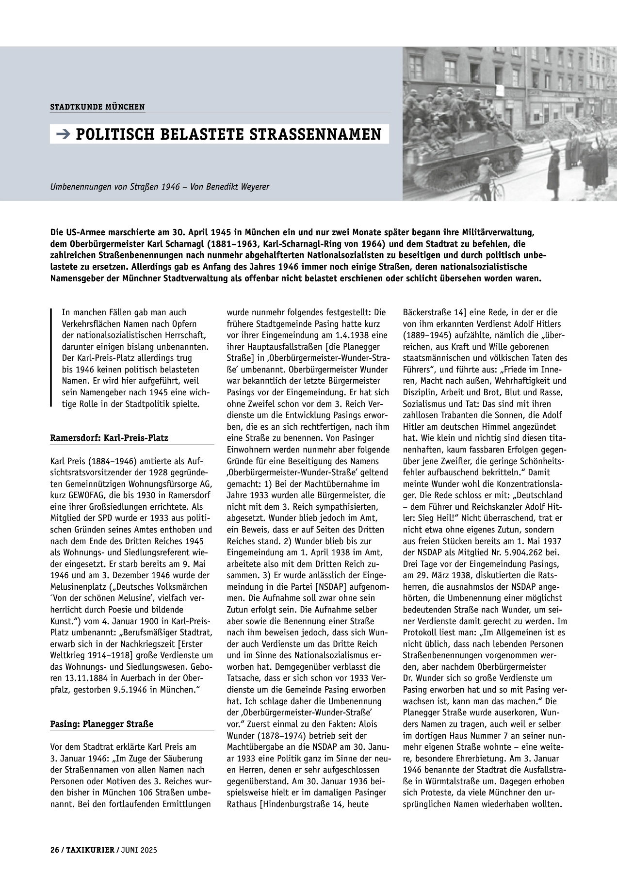 Originalseite 26 der Ausgabe Taxikurier Juni 2025