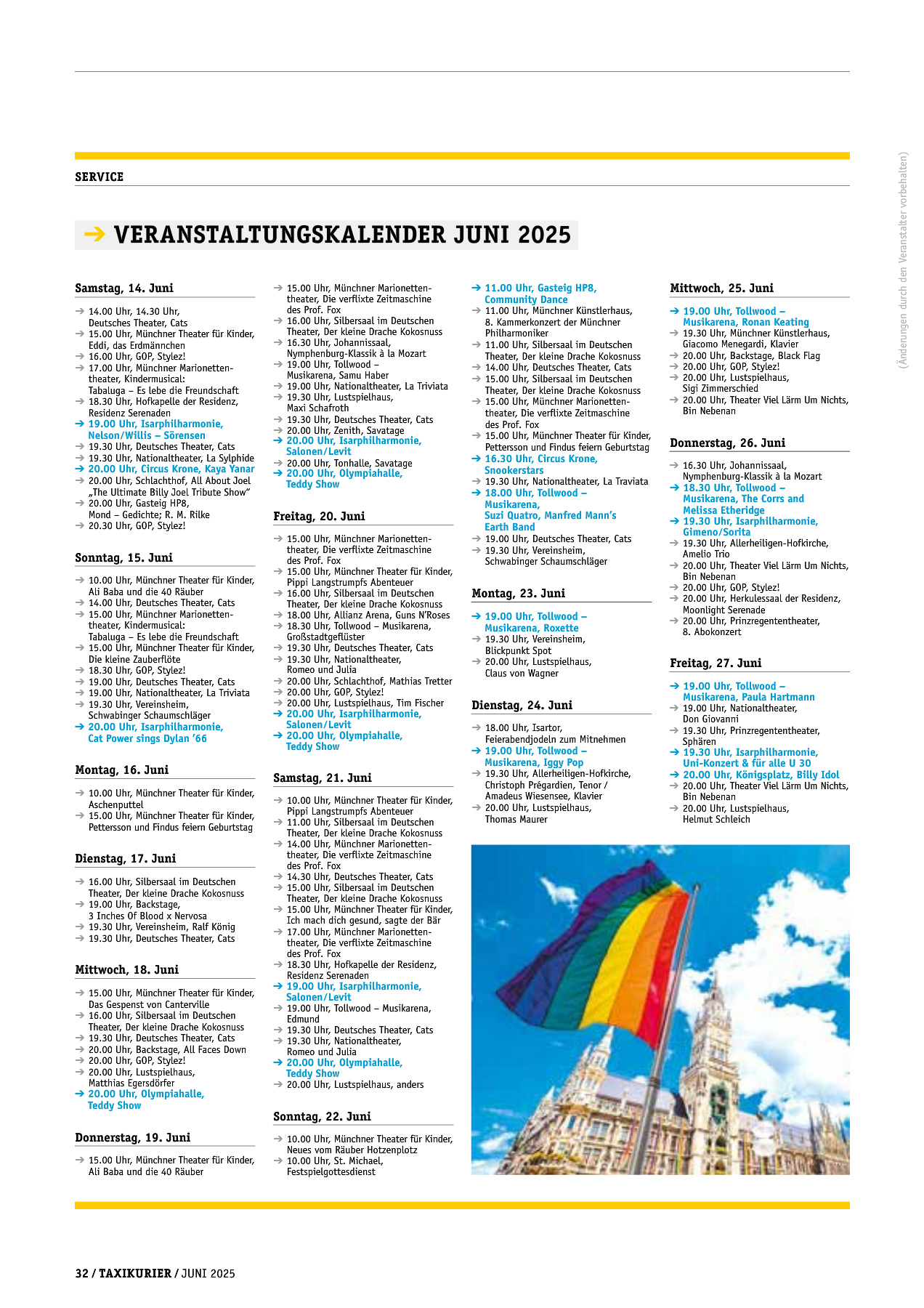 Originalseite 32 der Ausgabe Taxikurier Juni 2025