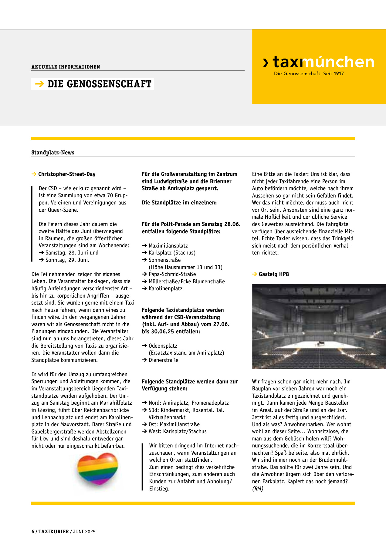 Originalseite 6 der Ausgabe Taxikurier Juni 2025