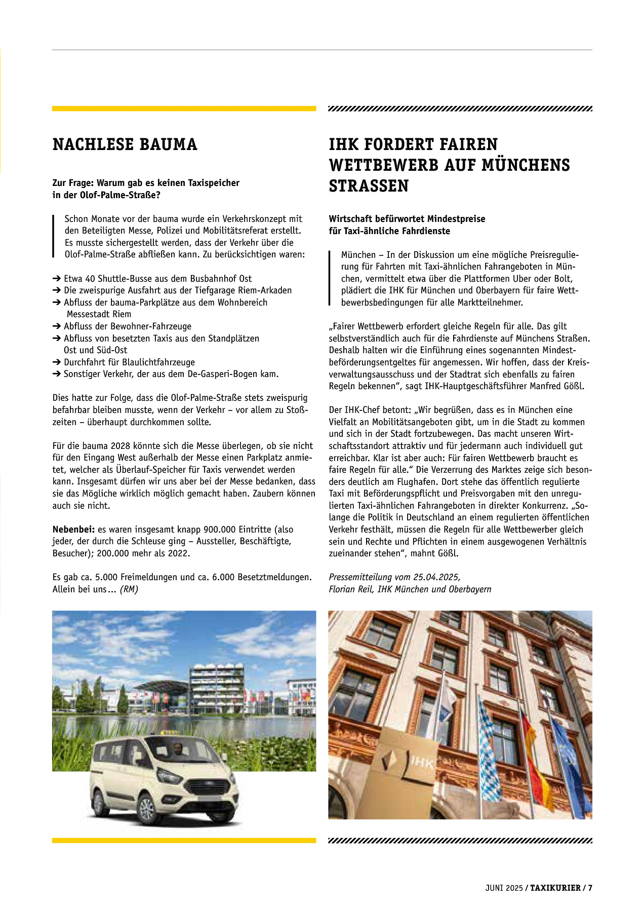 Originalseite 7 der Ausgabe Taxikurier Juni 2025