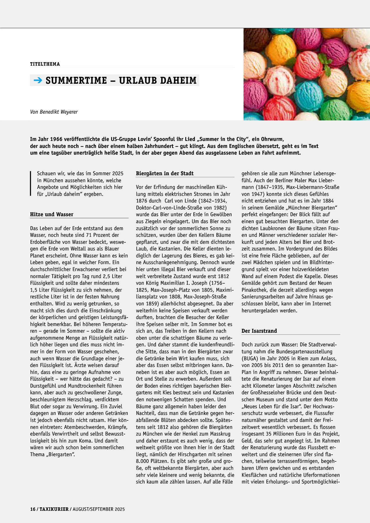 Originalseite 16 der Ausgabe Taxikurier August und September 2025