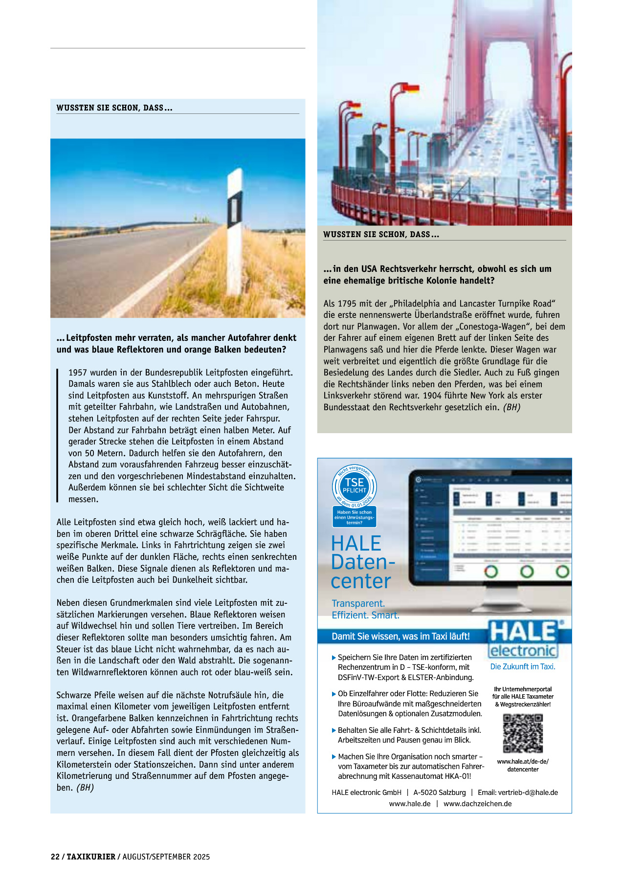 Originalseite 22 der Ausgabe Taxikurier August und September 2025