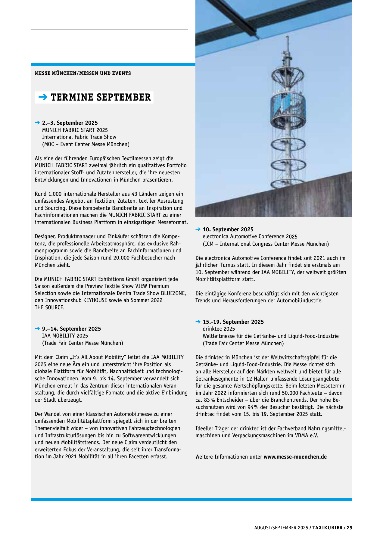 Originalseite 29 der Ausgabe Taxikurier August und September 2025