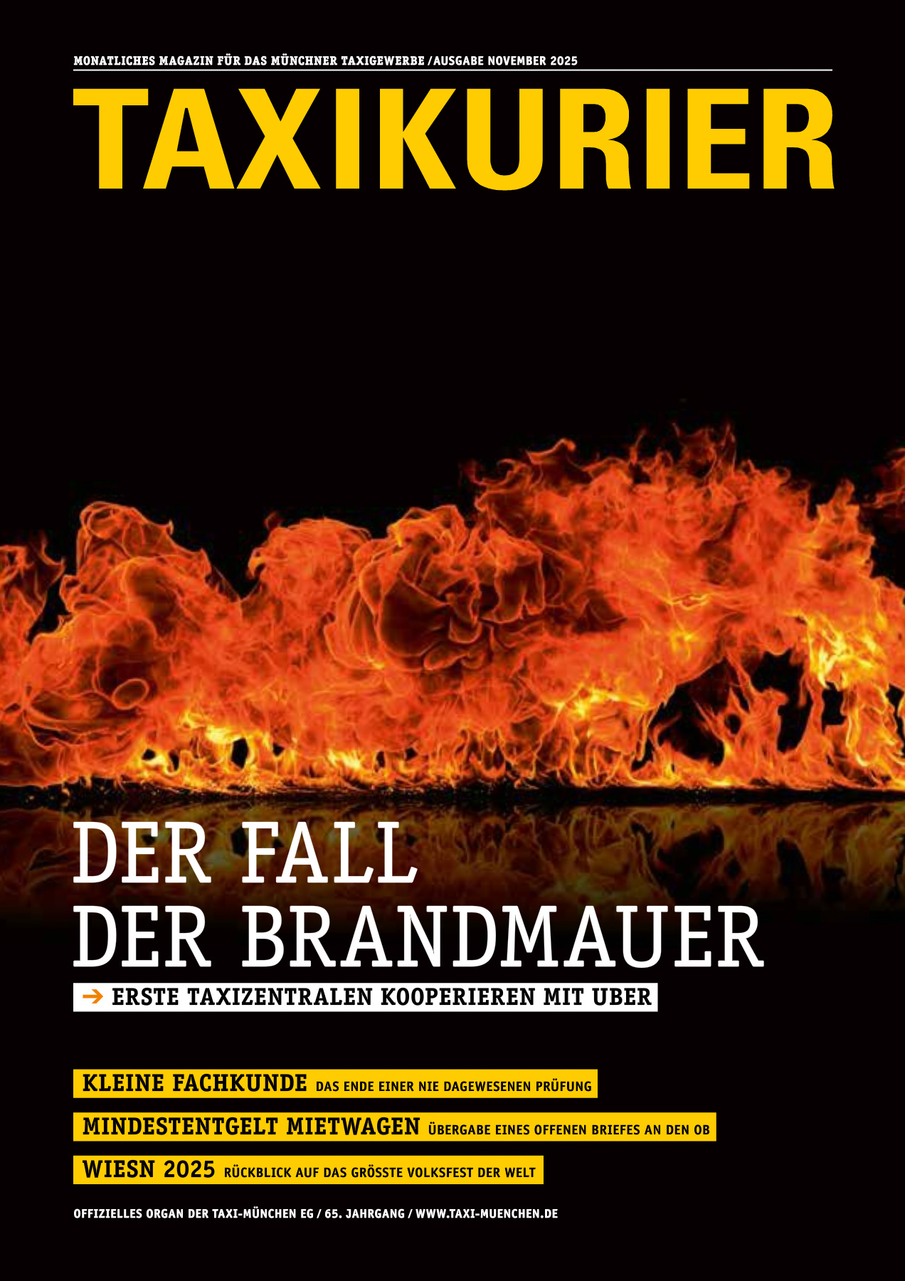 Originalseite 1 der Ausgabe Taxikurier November 2025