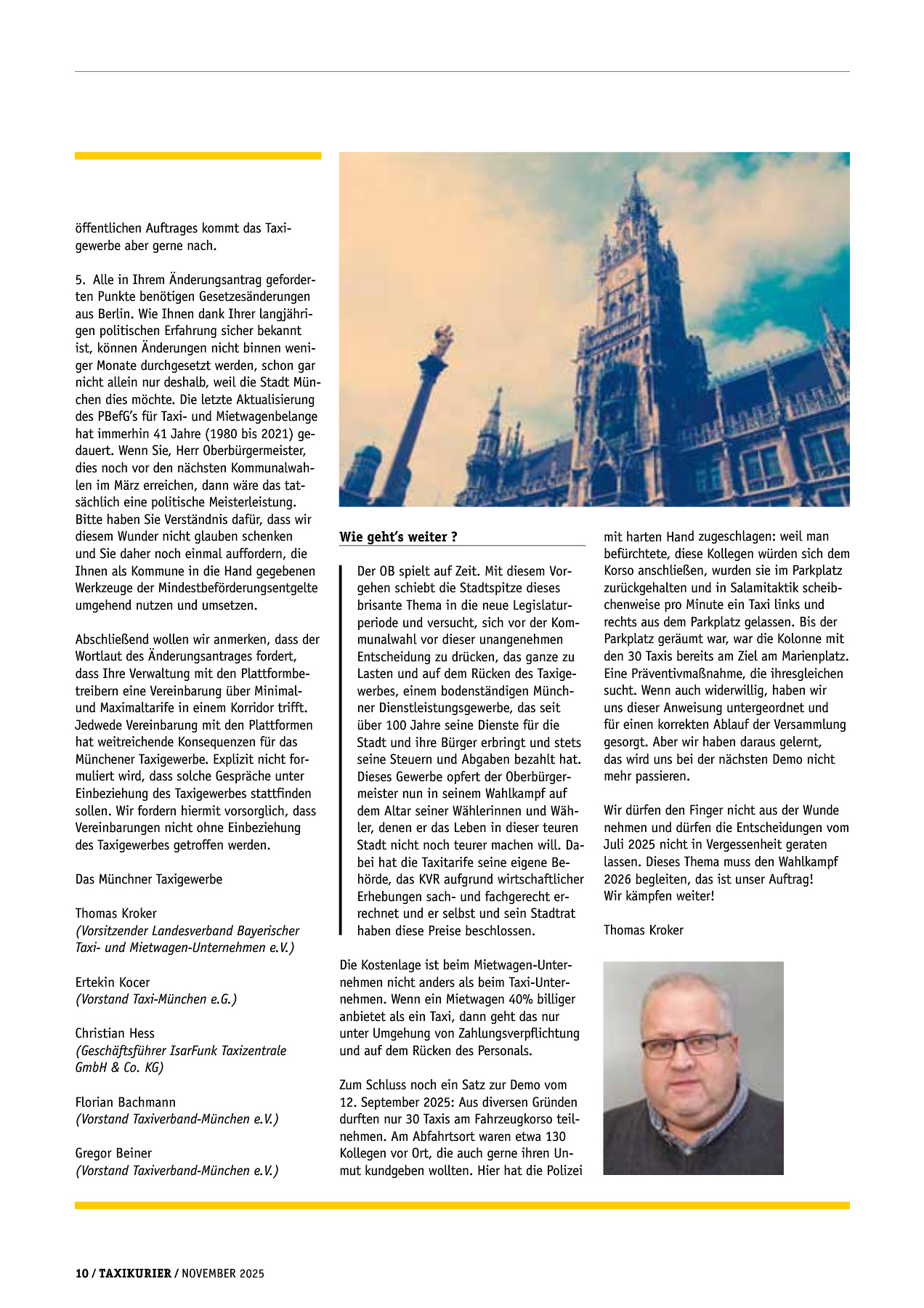 Originalseite 10 der Ausgabe Taxikurier November 2025