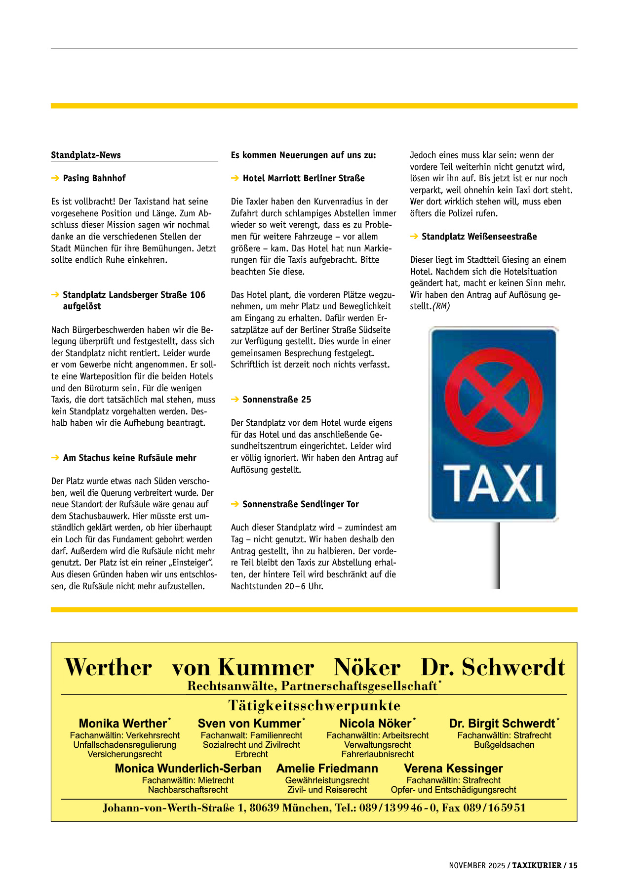 Originalseite 15 der Ausgabe Taxikurier November 2025