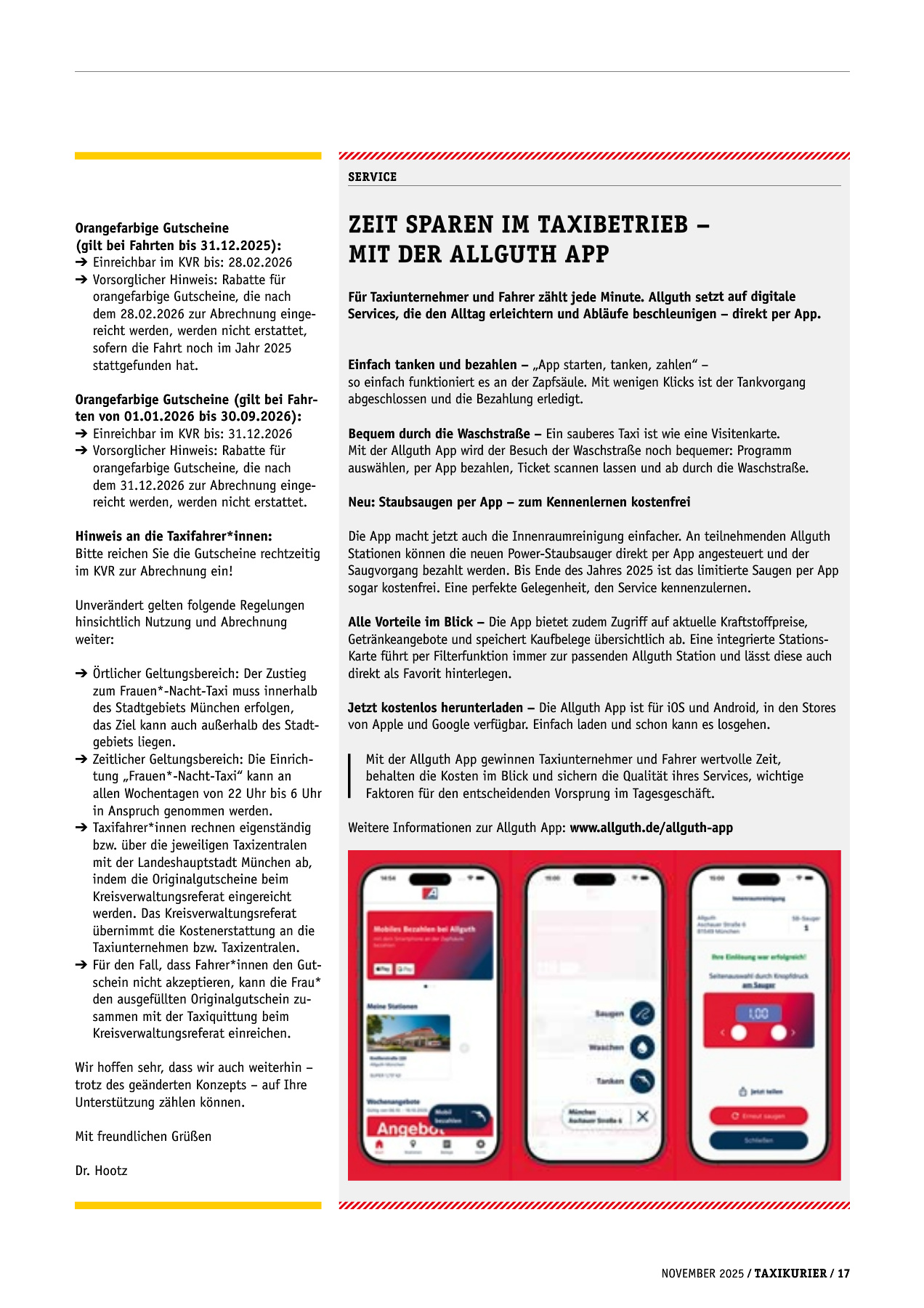 Originalseite 17 der Ausgabe Taxikurier November 2025