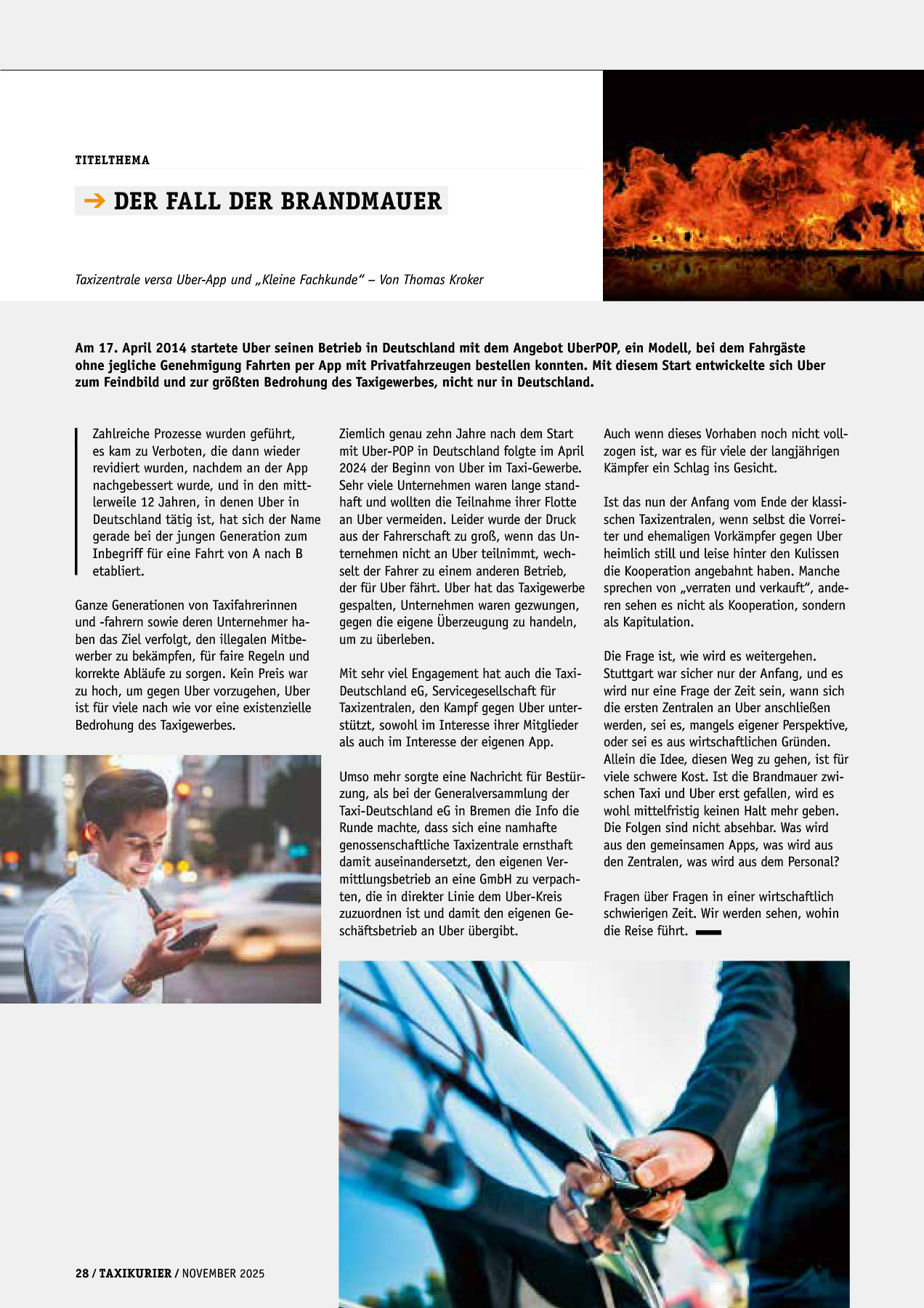 Originalseite 28 der Ausgabe Taxikurier November 2025