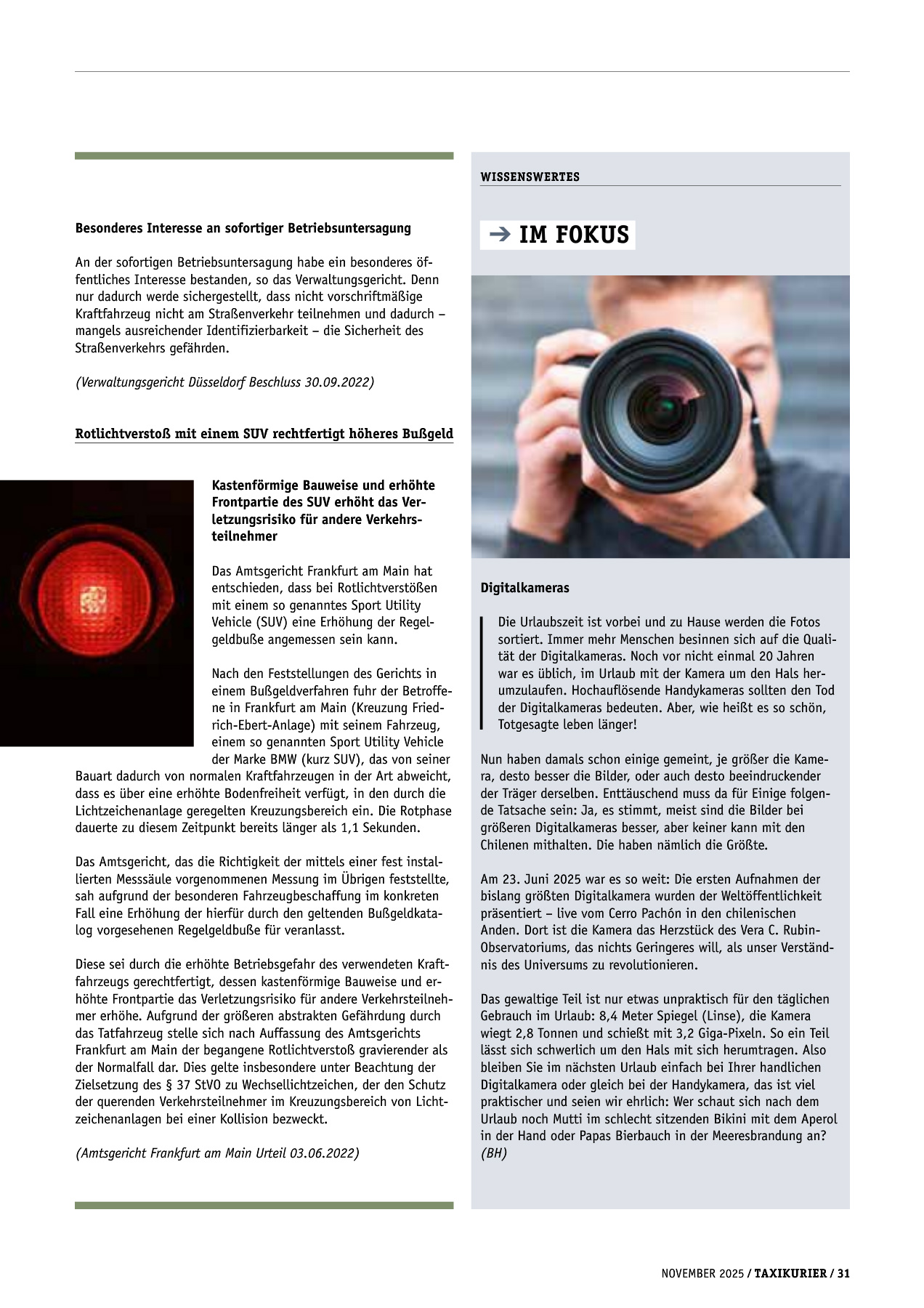 Originalseite 31 der Ausgabe Taxikurier November 2025
