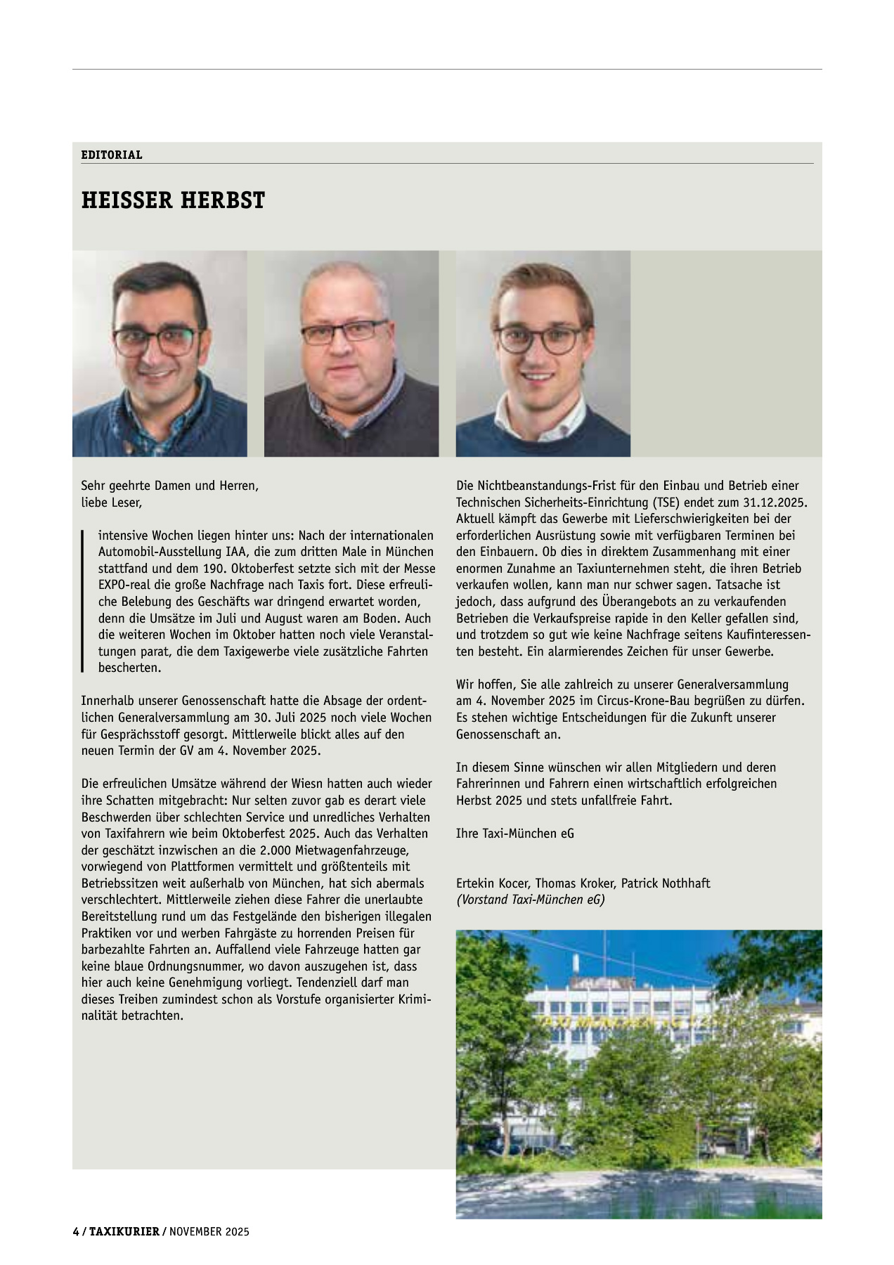 Originalseite 4 der Ausgabe Taxikurier November 2025