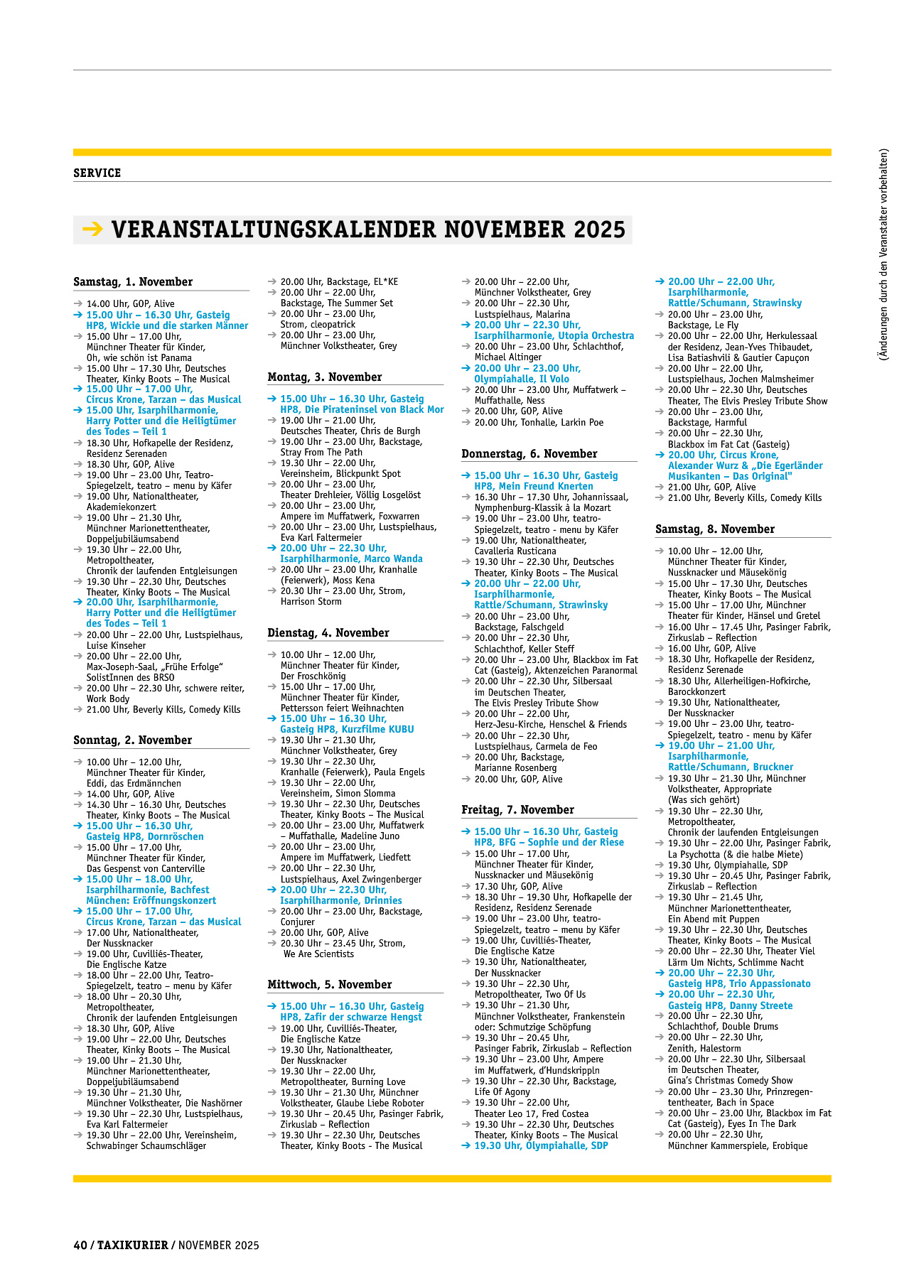 Originalseite 40 der Ausgabe Taxikurier November 2025