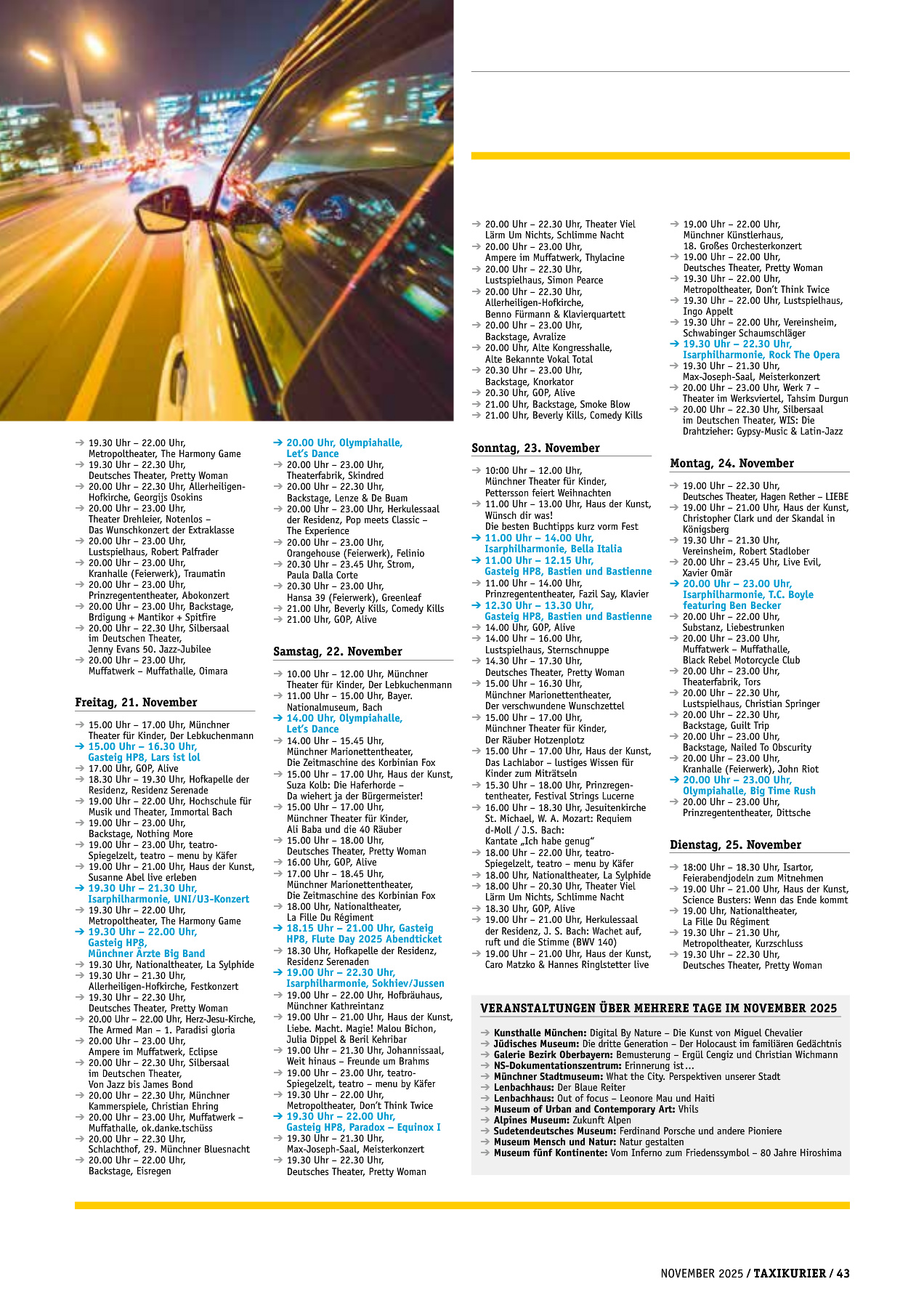 Originalseite 43 der Ausgabe Taxikurier November 2025