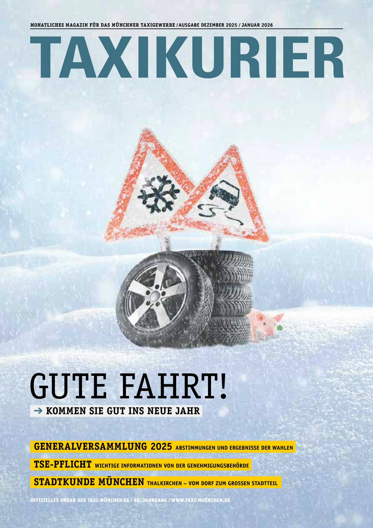 Originalseite 1 der Ausgabe Taxikurier Dezember 2025 / Januar 2026