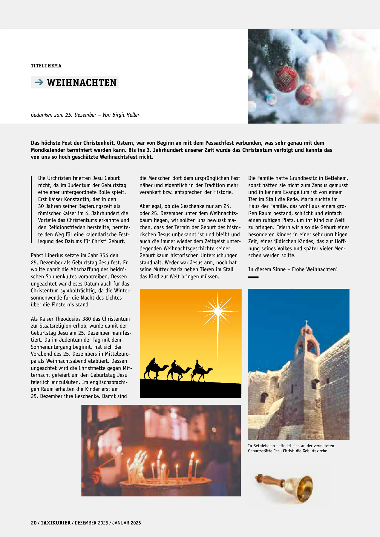 Originalseite 20 der Ausgabe Taxikurier Dezember 2025 / Januar 2026
