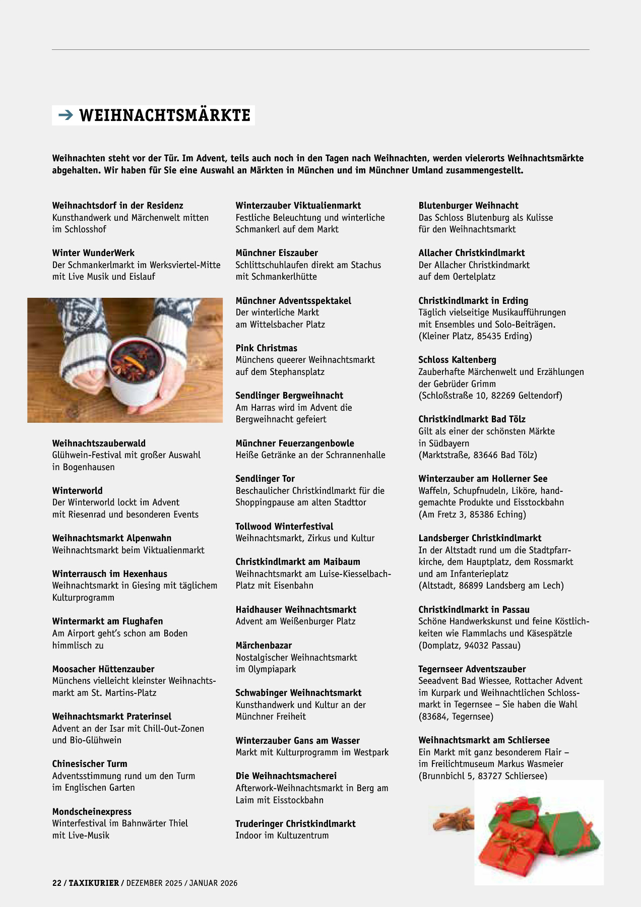 Originalseite 22 der Ausgabe Taxikurier Dezember 2025 / Januar 2026