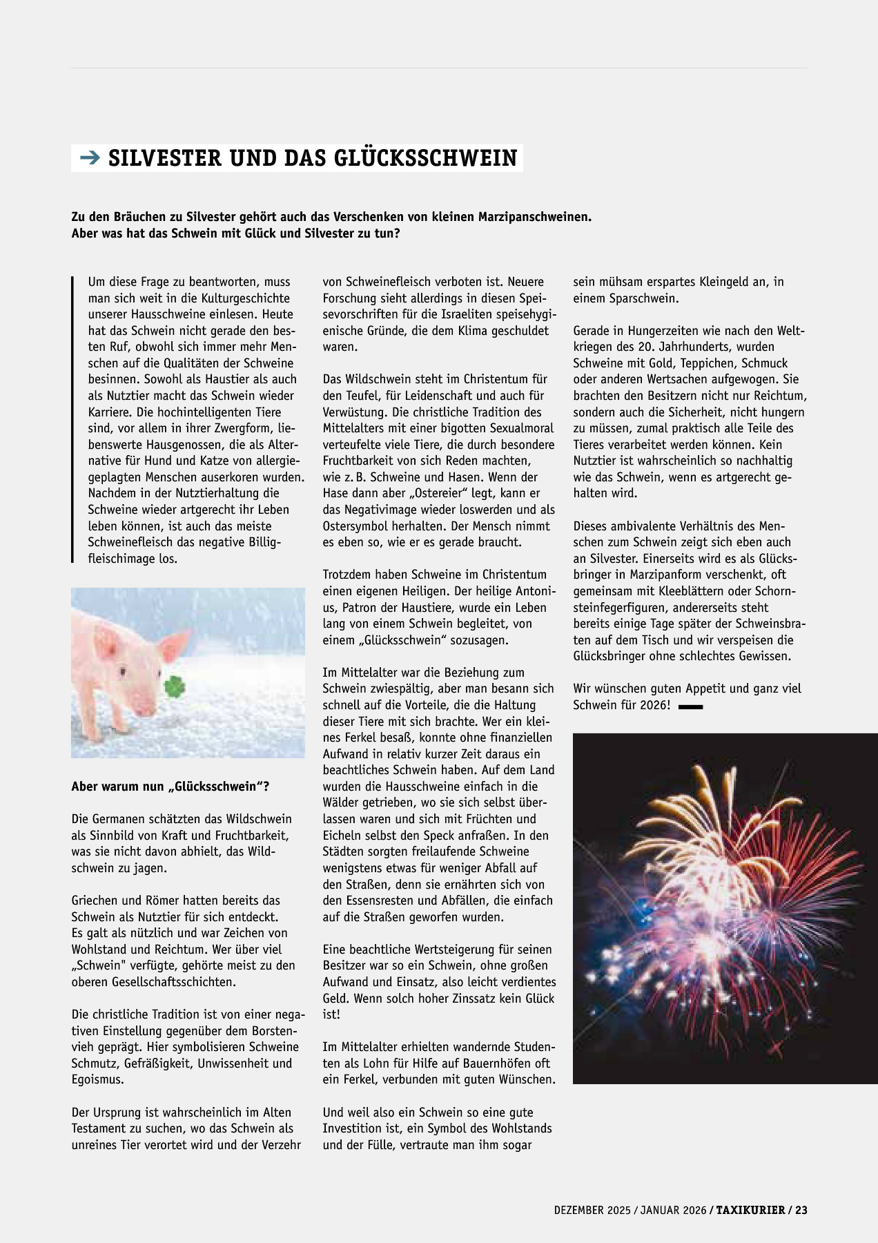 Originalseite 23 der Ausgabe Taxikurier Dezember 2025 / Januar 2026