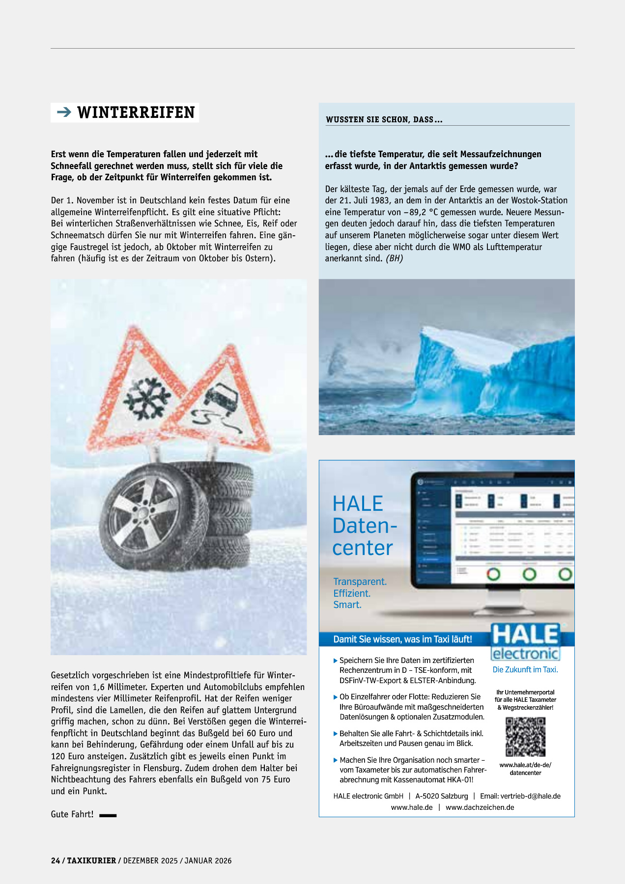 Originalseite 24 der Ausgabe Taxikurier Dezember 2025 / Januar 2026