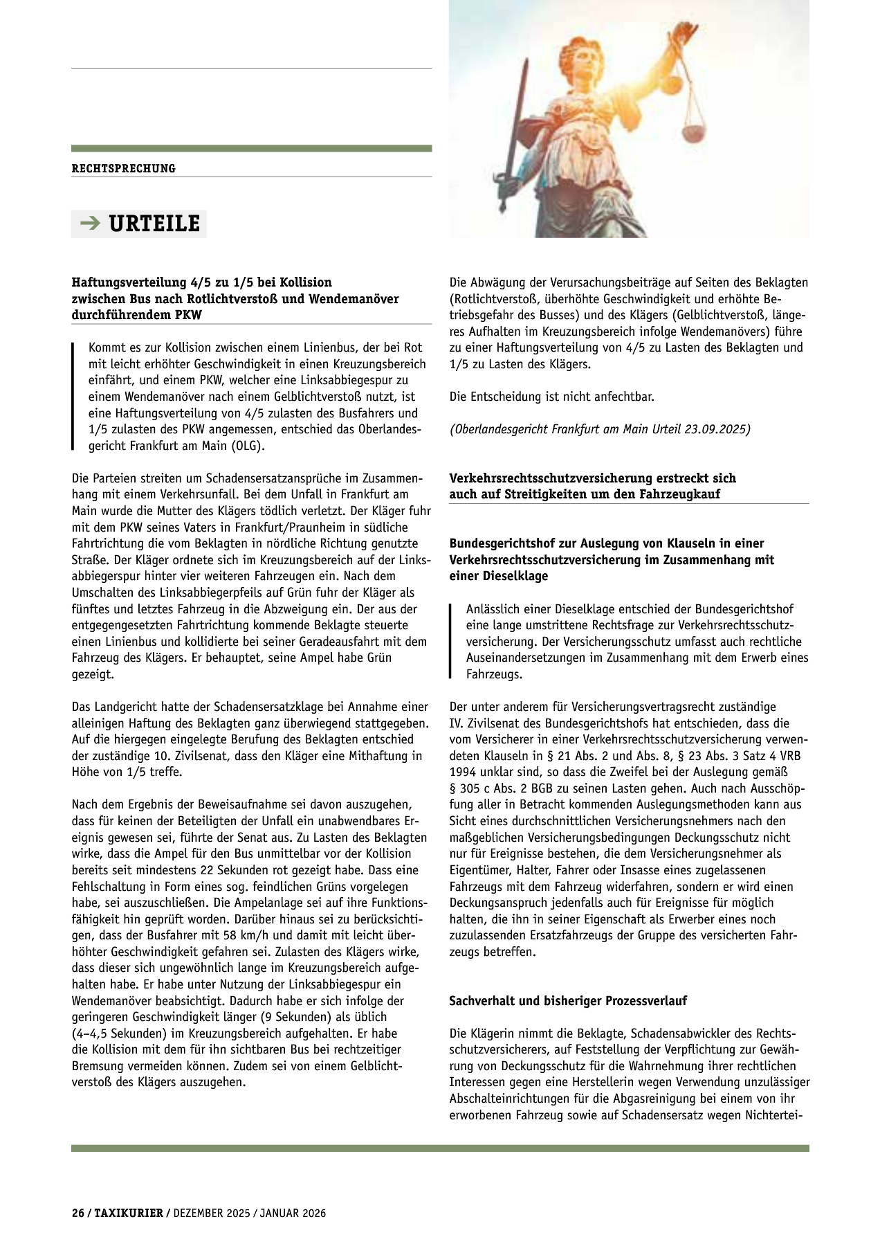 Originalseite 26 der Ausgabe Taxikurier Dezember 2025 / Januar 2026