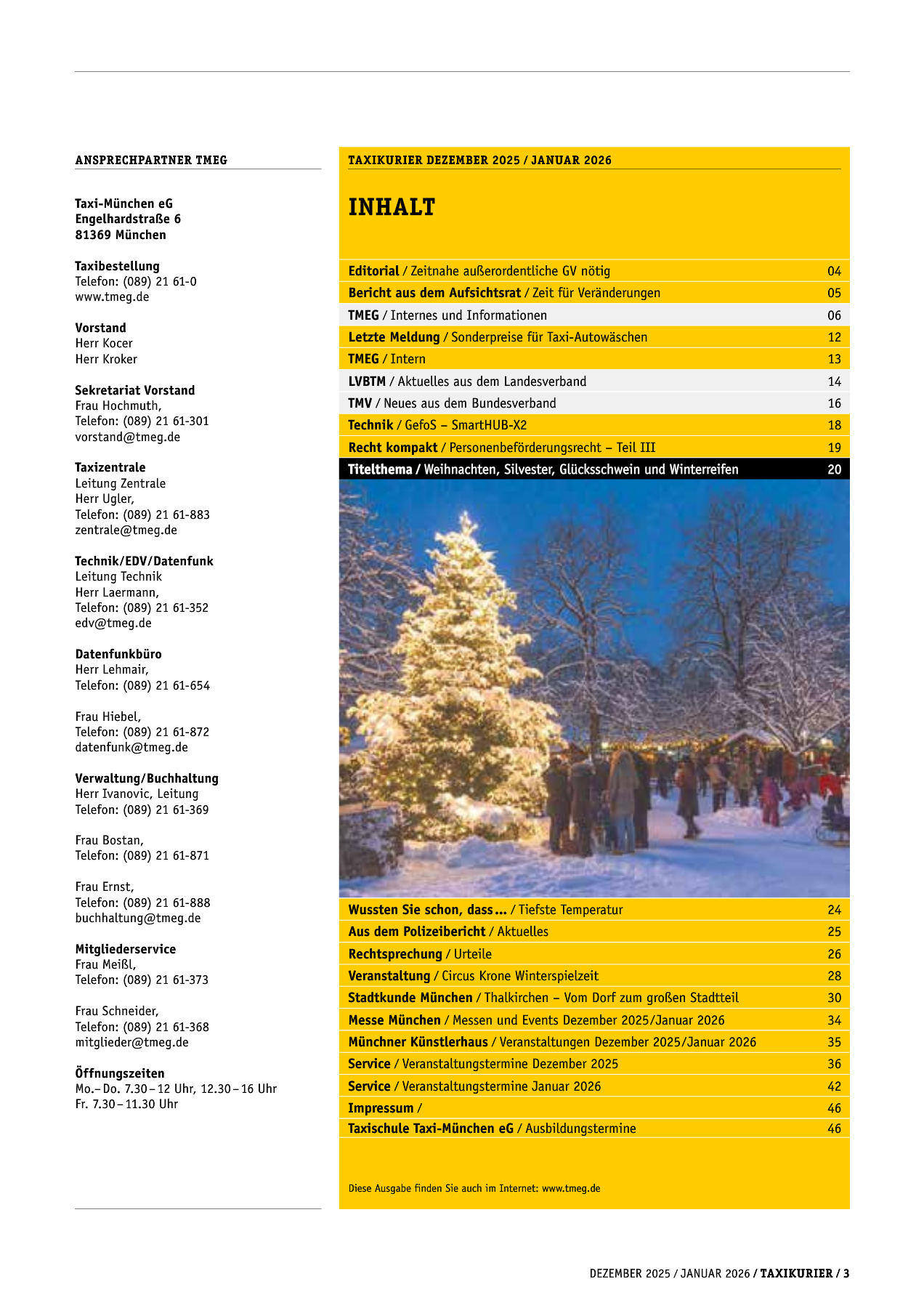 Originalseite 3 der Ausgabe Taxikurier Dezember 2025 / Januar 2026