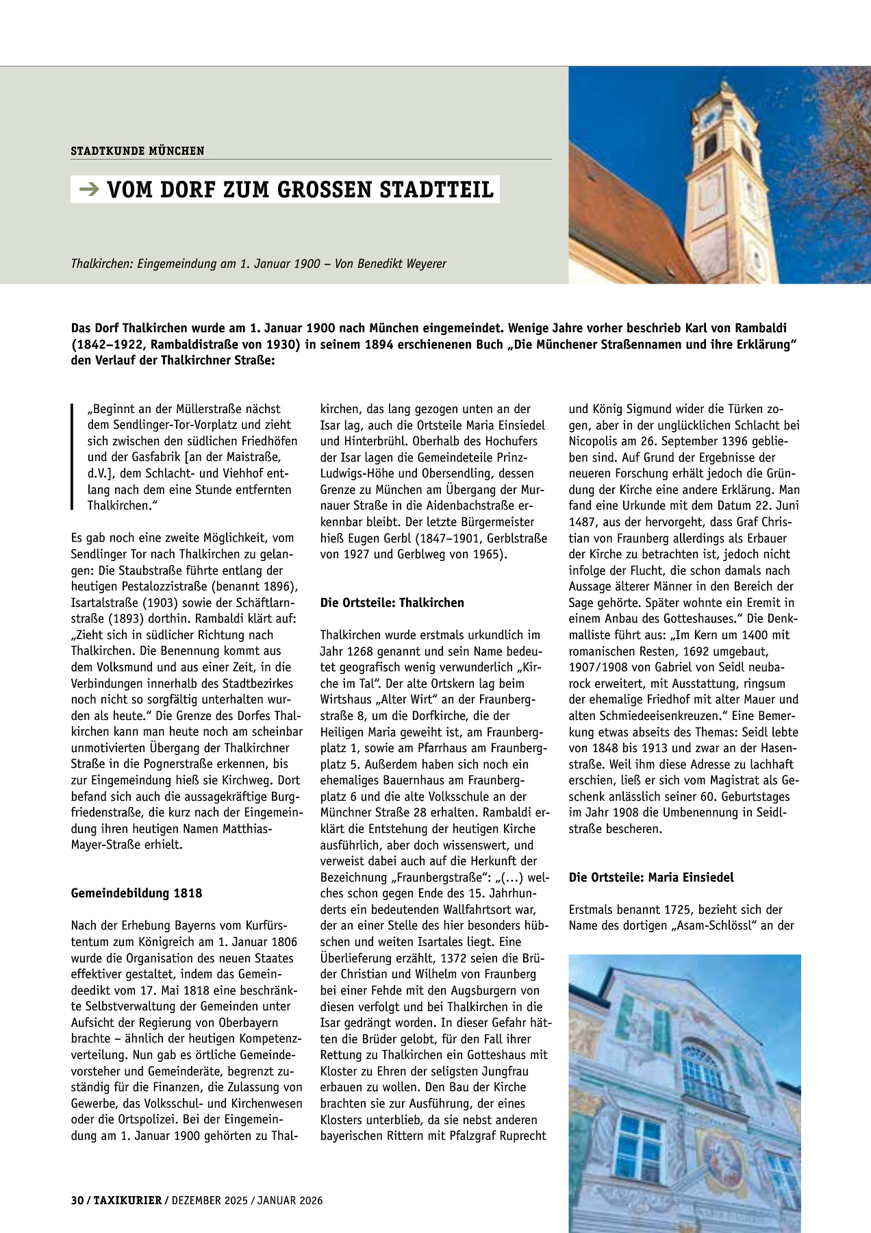 Originalseite 30 der Ausgabe Taxikurier Dezember 2025 / Januar 2026
