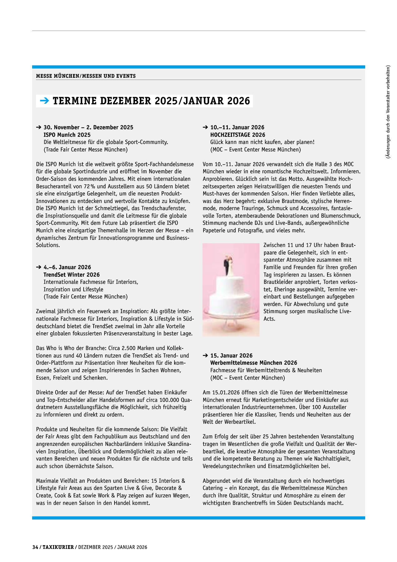 Originalseite 34 der Ausgabe Taxikurier Dezember 2025 / Januar 2026
