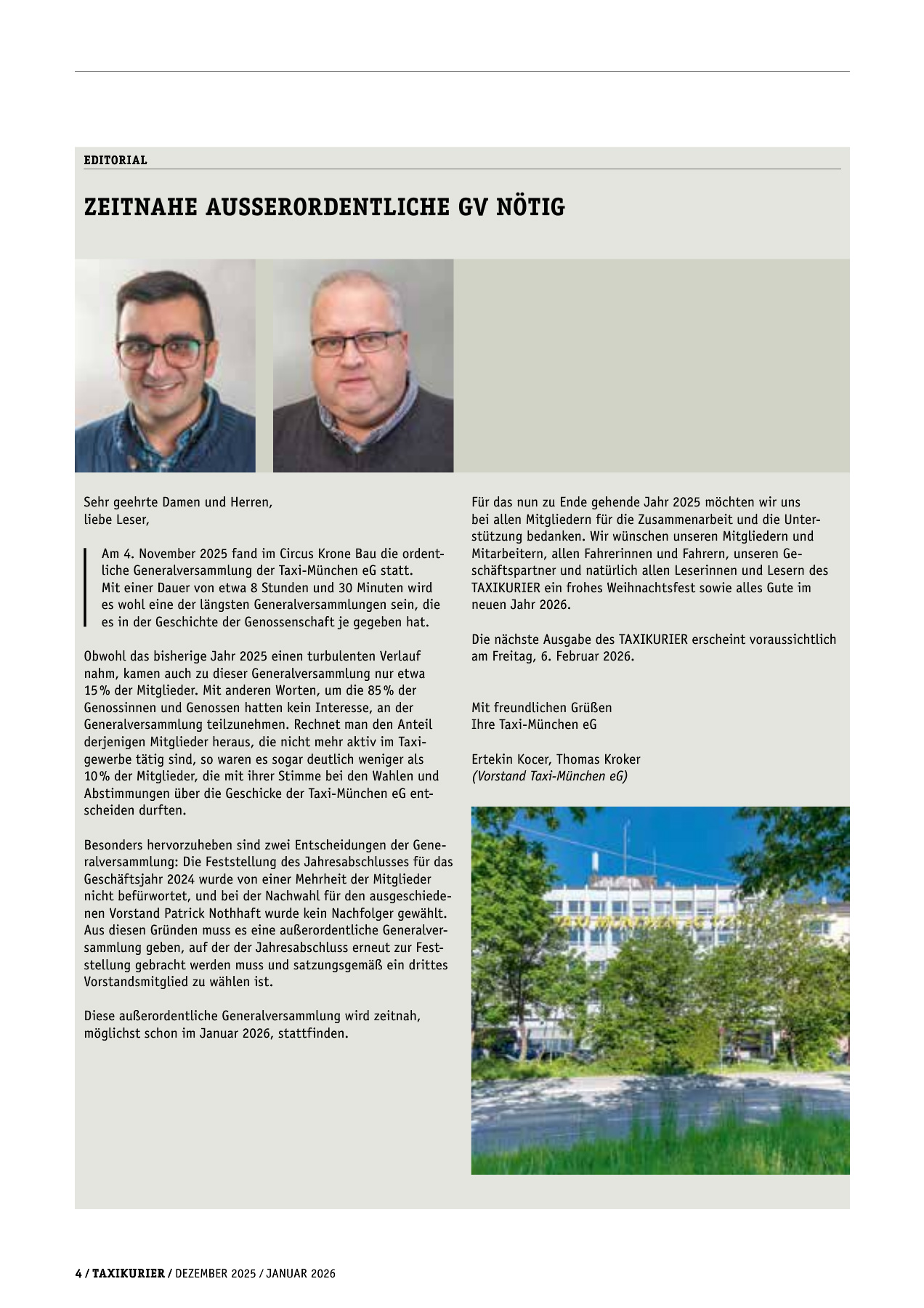Originalseite 4 der Ausgabe Taxikurier Dezember 2025 / Januar 2026
