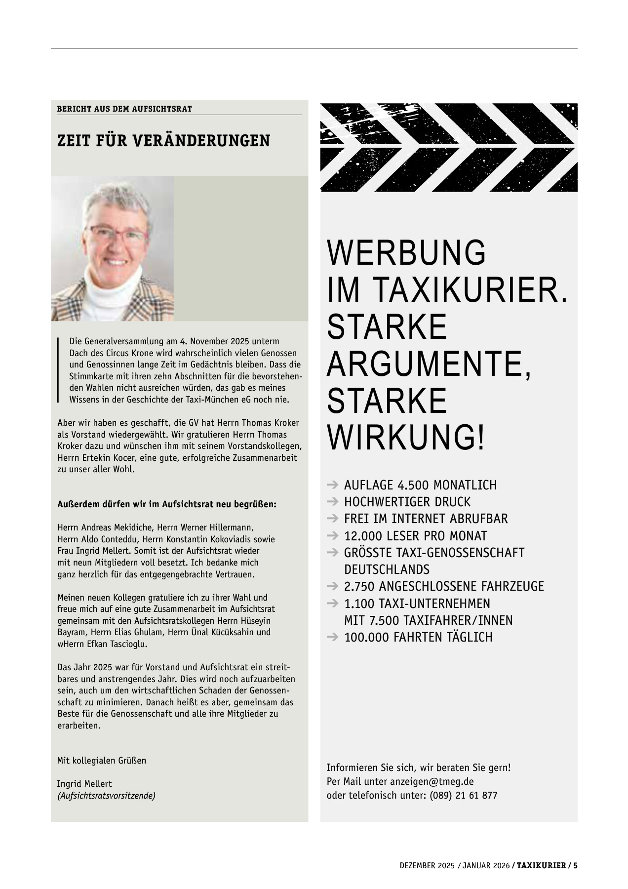 Originalseite 5 der Ausgabe Taxikurier Dezember 2025 / Januar 2026