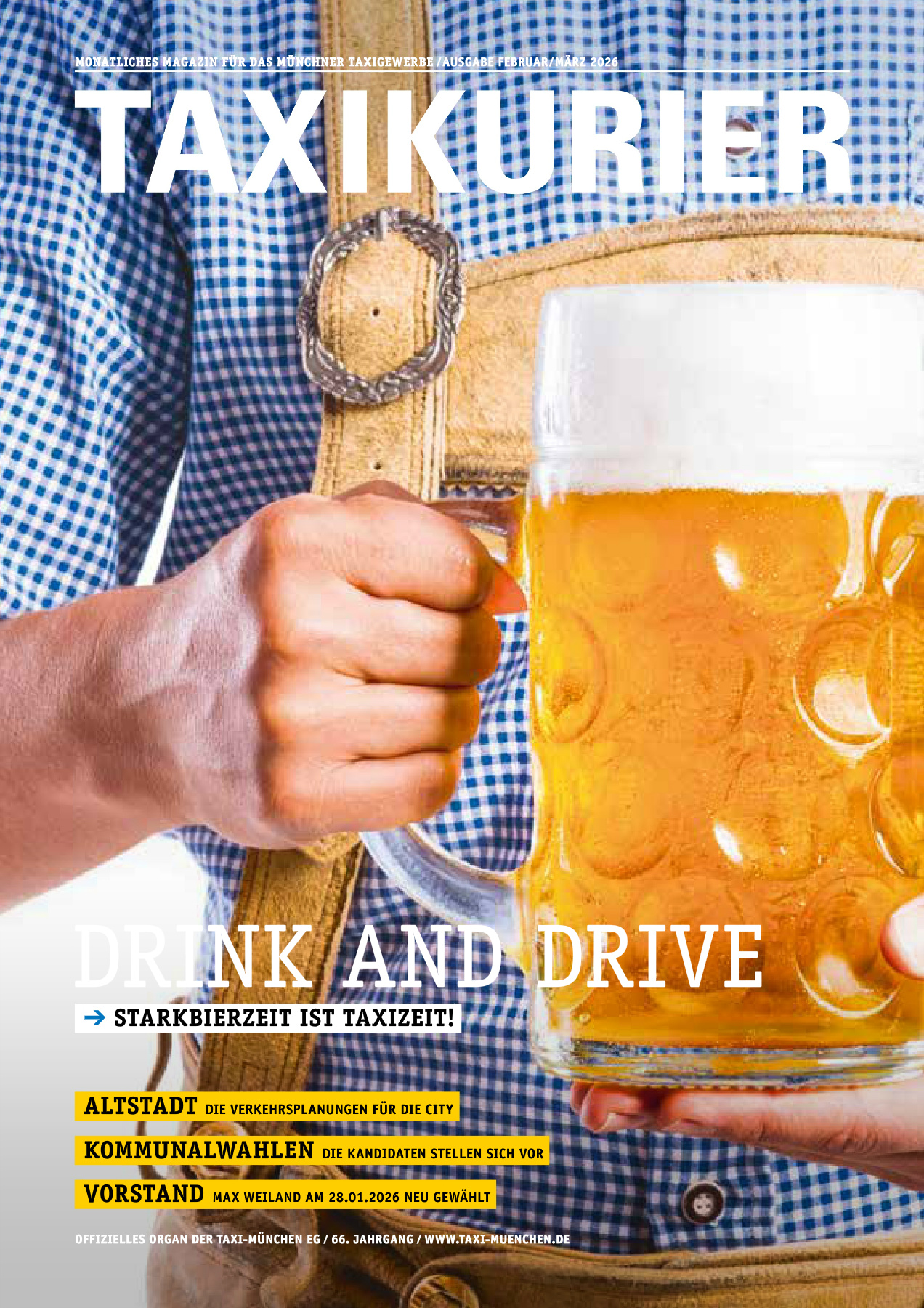 Originalseite 1 der Ausgabe Taxikurier Februar und März 2026
