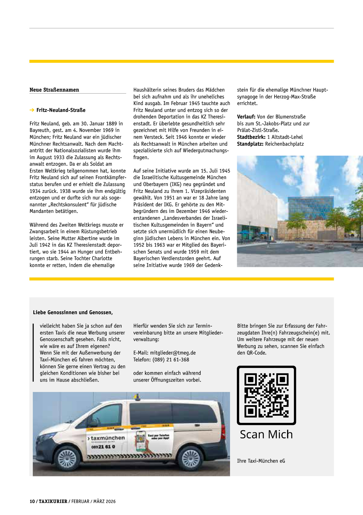 Originalseite 10 der Ausgabe Taxikurier Februar und März 2026